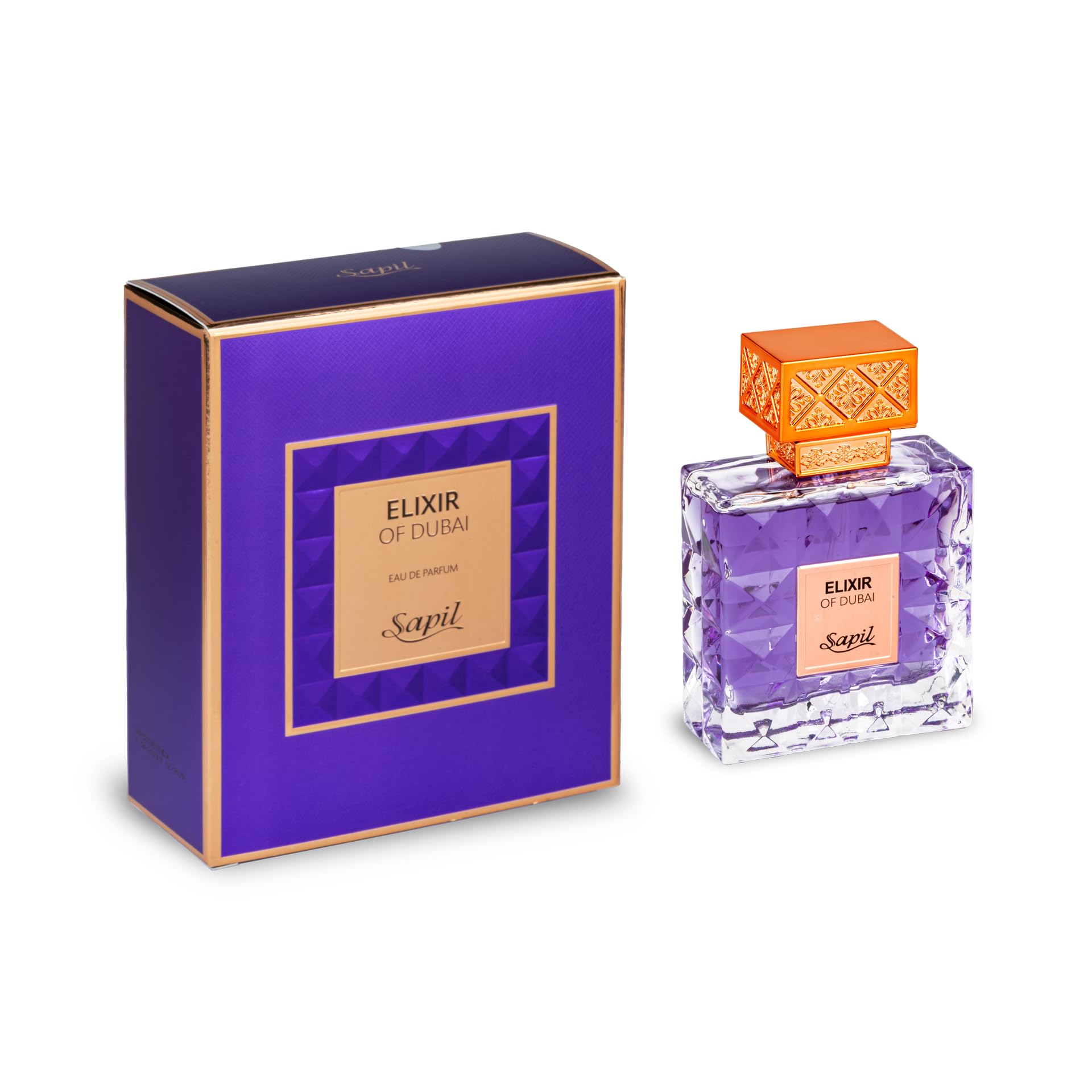 Sapil Elixir of Dubai Unisex Eau de Parfum – Long-Lasting Dubai Perfume with Amber, Vanilla, Musk, Cardamom, Bergamot & Lavender – Arabic Luxury Fragrance for Men & Women – 3.38 oz - Medaid International