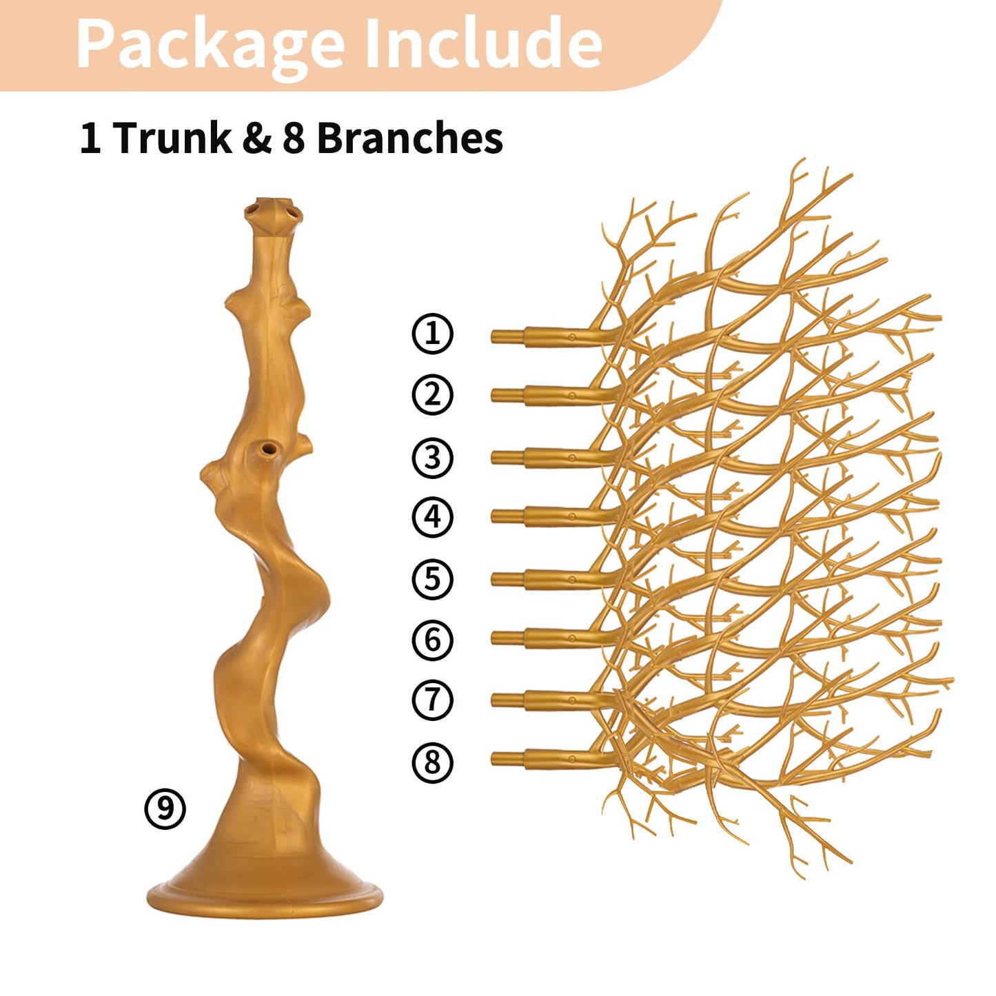 Nuptio Gold Christmas Tree Branch Artificial 22.8 inch Tall Manzanita Tree Centerpiece Wedding Centerpieces for Tables, Decorative Ornament Display Tree Branches for Decoration Weddings (1 Pc) - Medaid International