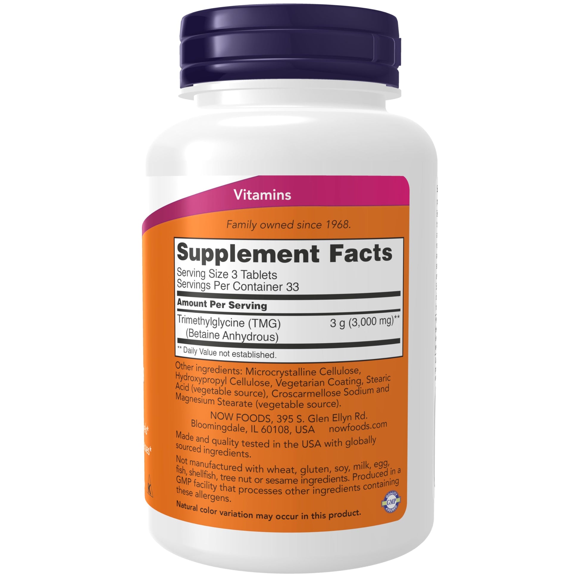 NOW Foods Supplements, TMG Betaine (Trimethylglycine) 1,000 mg, Liver Support*, 100 Tablets - Medaid International
