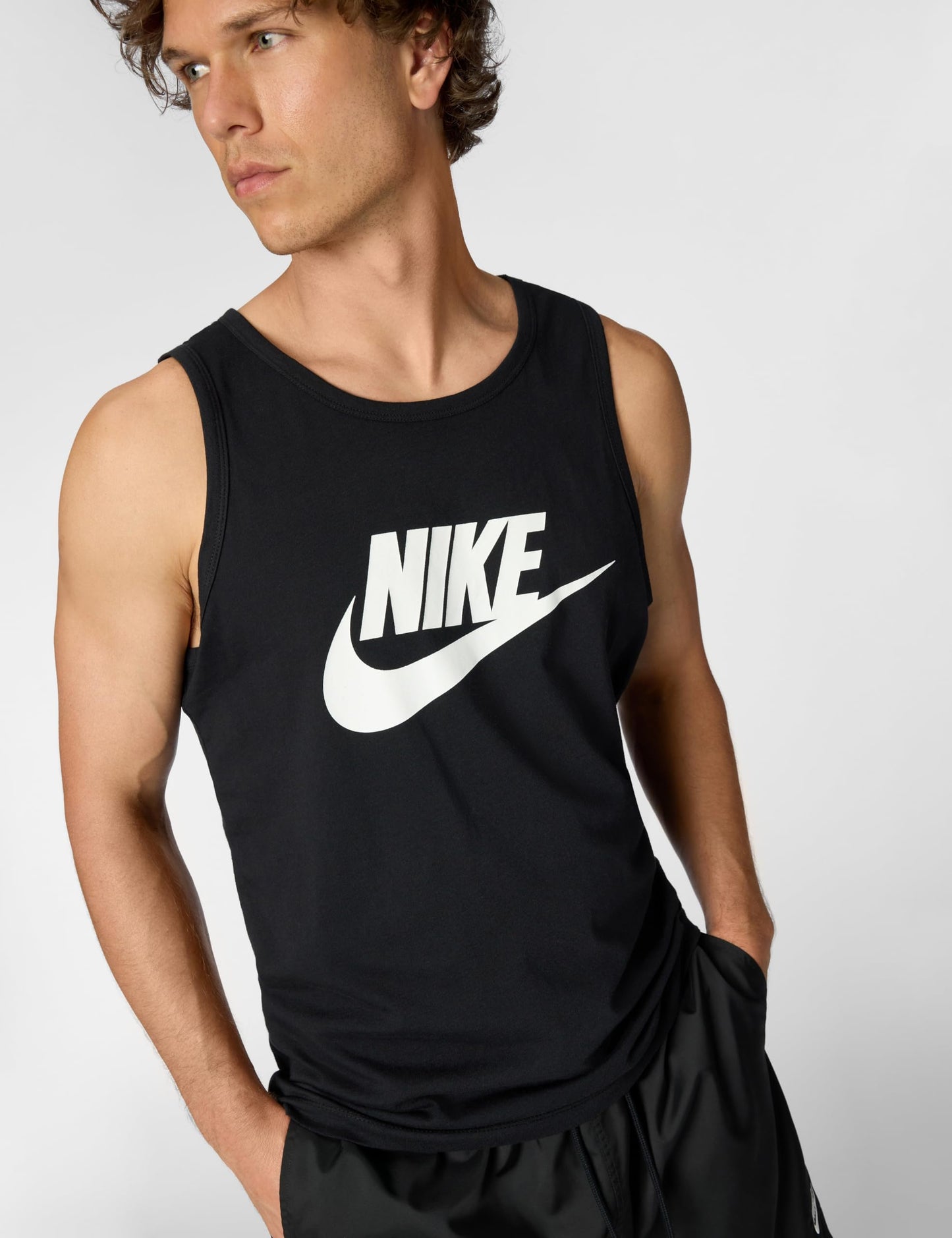 Nike Men's Sportswear Tank, Black/White, Large - Medaid International