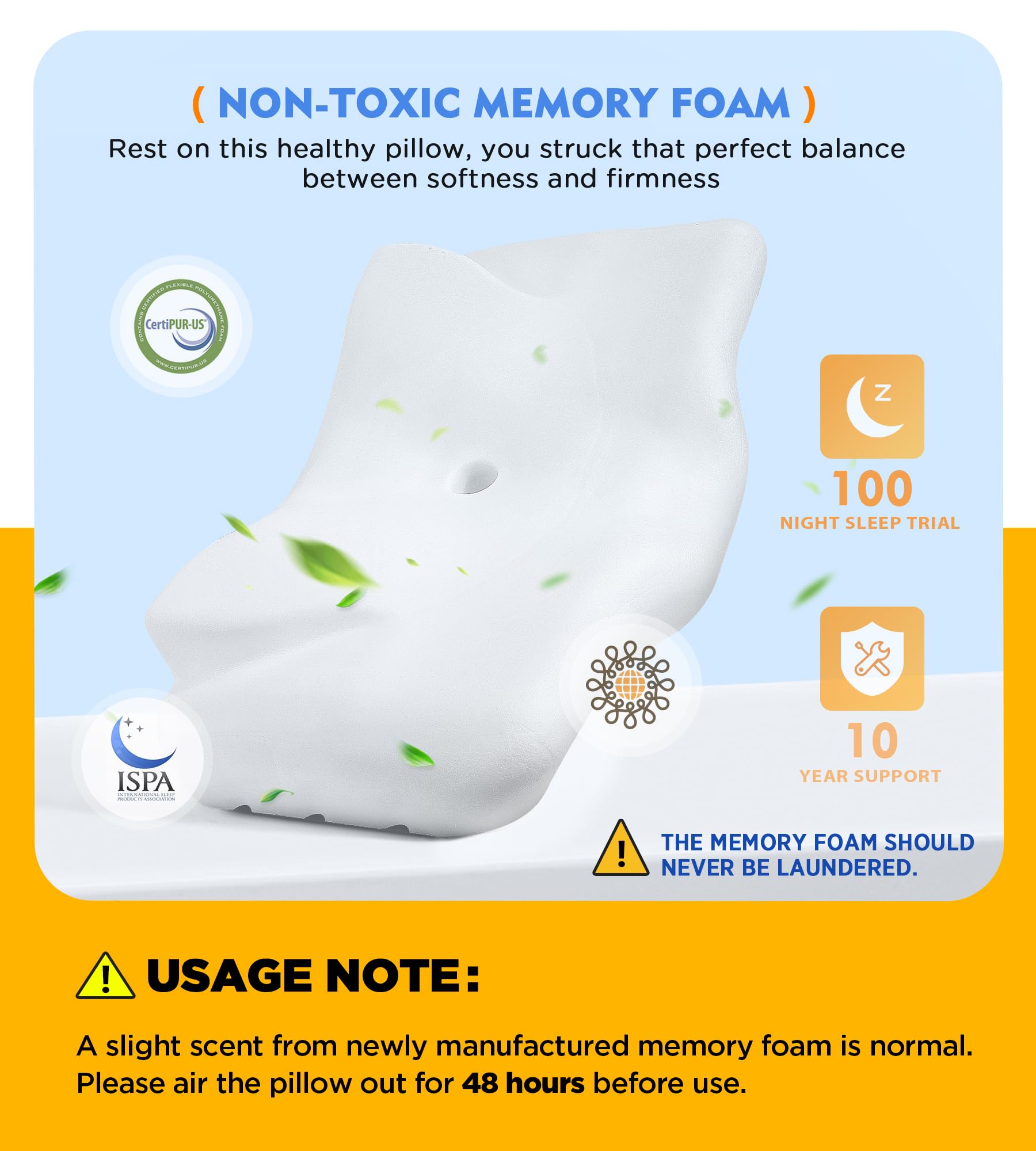 Osteo Cervical Pillow for Neck Pain Relief, Hollow Design Odorless Memory Foam Pillows with Cooling Case, Adjustable Orthopedic Bed Pillow for Sleeping, Support for Side Back Sleepers - Medaid International