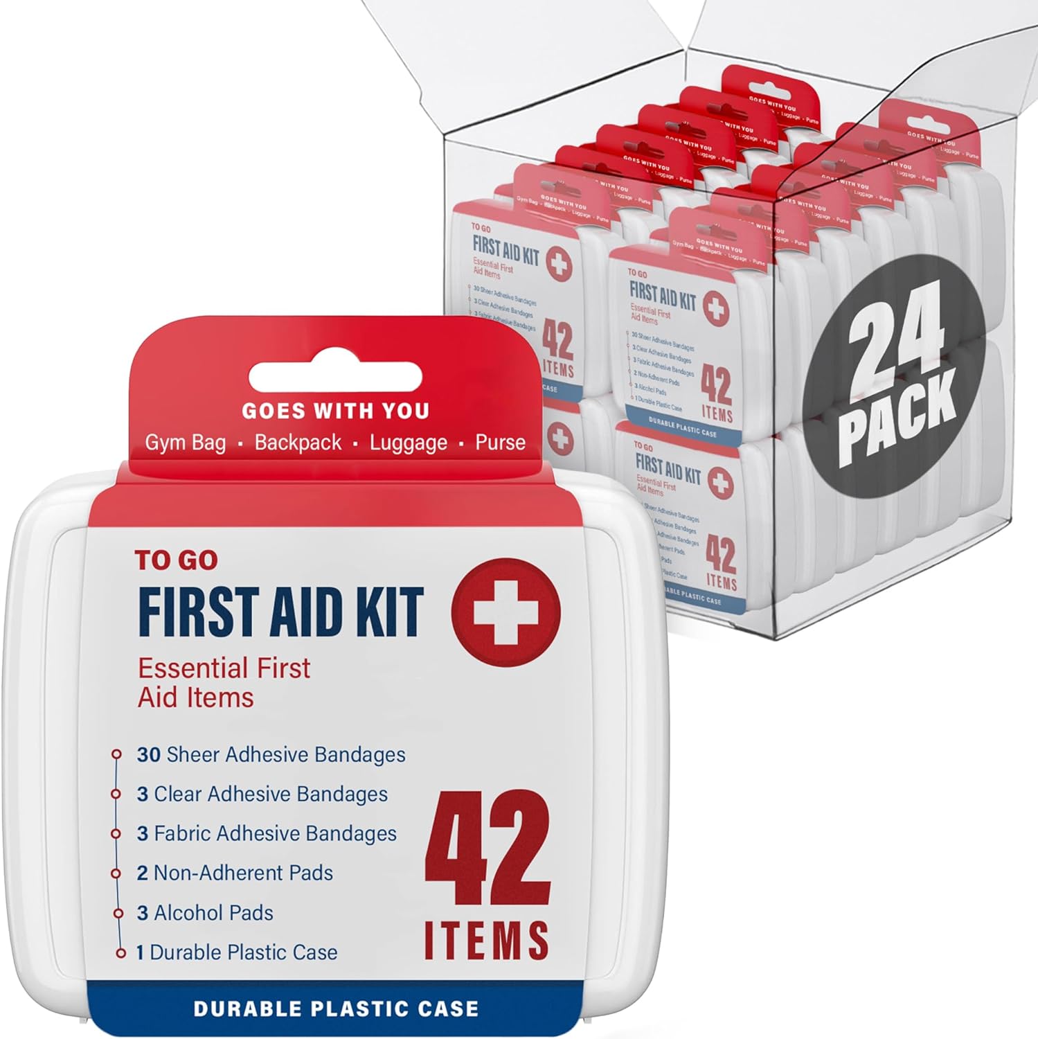 500 Piece Mini First Aid Kit for Home, Car, Office, Outdoors, Travel Size Small First Aid Kits with Adhesive Bandages and Pads - Bulk First Aid Supplies in Compact & Lightweight Case (12 Pack) - Medaid - Lebanon