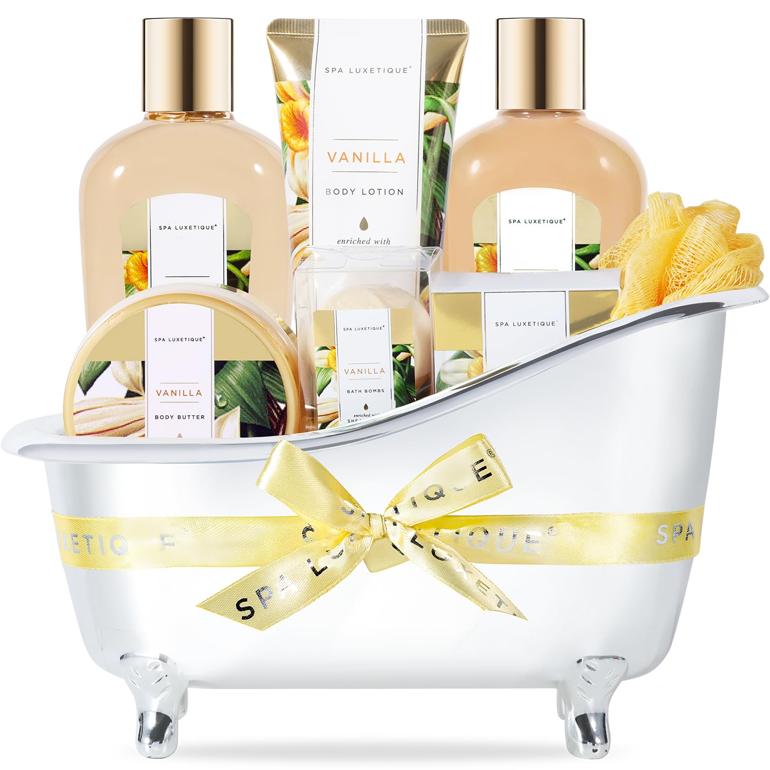 Gifts for Women, Spa Luxetique Spa Gift Baskets for Women, 8 Pcs Vanilla Bath Gift Sets, Vanilla Gift Baskets, Christmas Gifts - Medaid International