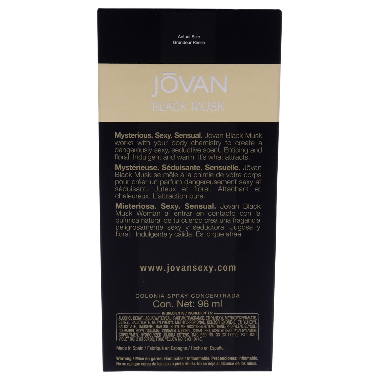 Jovan Black Must perfume 3.25 cologne concentrate spray - Medaid International