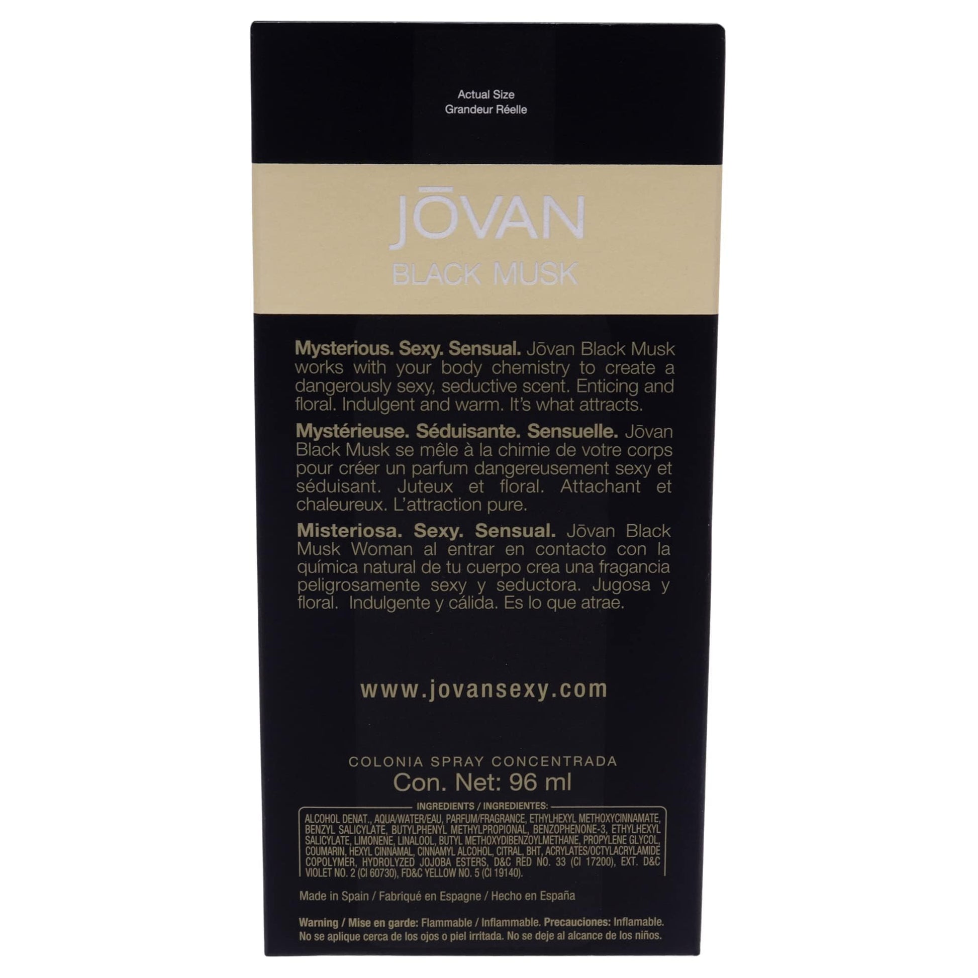 Jovan Black Must perfume 3.25 cologne concentrate spray - Medaid International