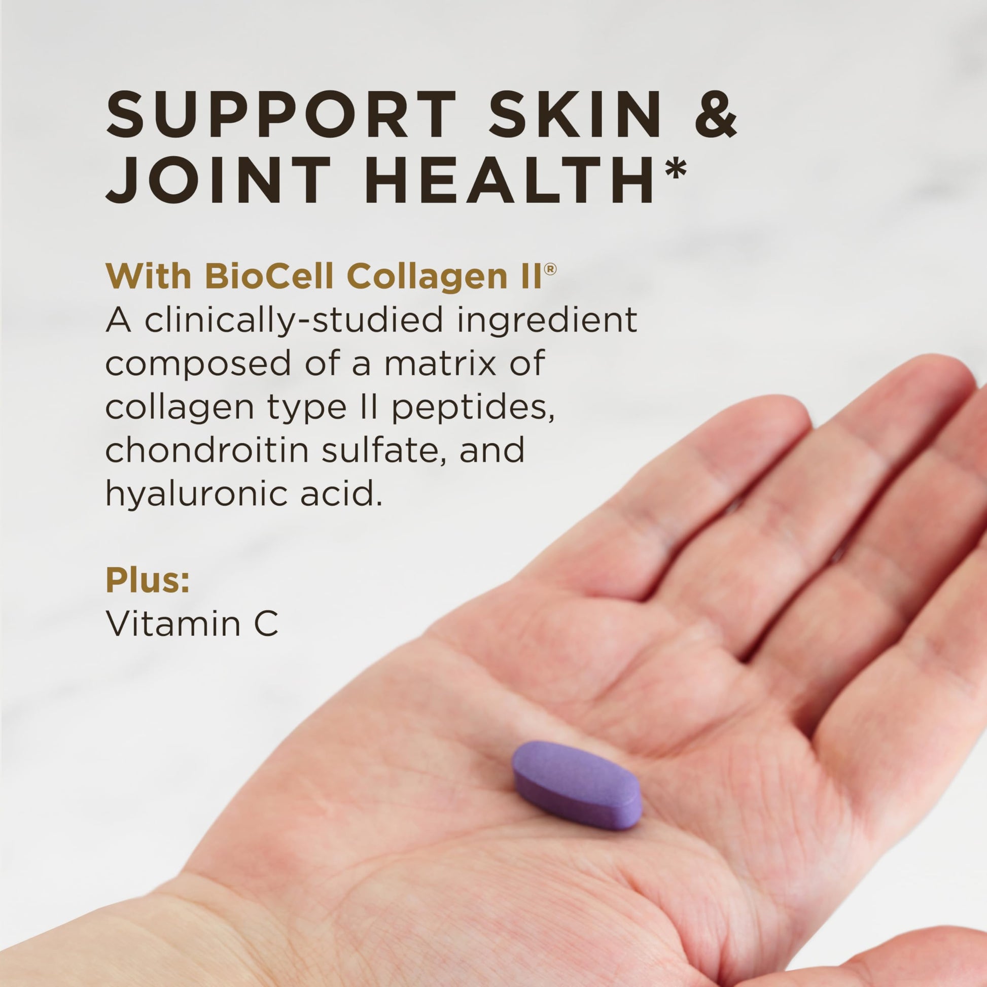 Solgar Collagen Hyaluronic Acid Complex, 30 Tablets - Hydrolyzed Collagen Type 2 - Helps with Fine Lines & Wrinkles - Boosts Skin Collagen & Elasticity - Non-GMO, Gluten & Dairy Free - 30 Servings - Medaid International