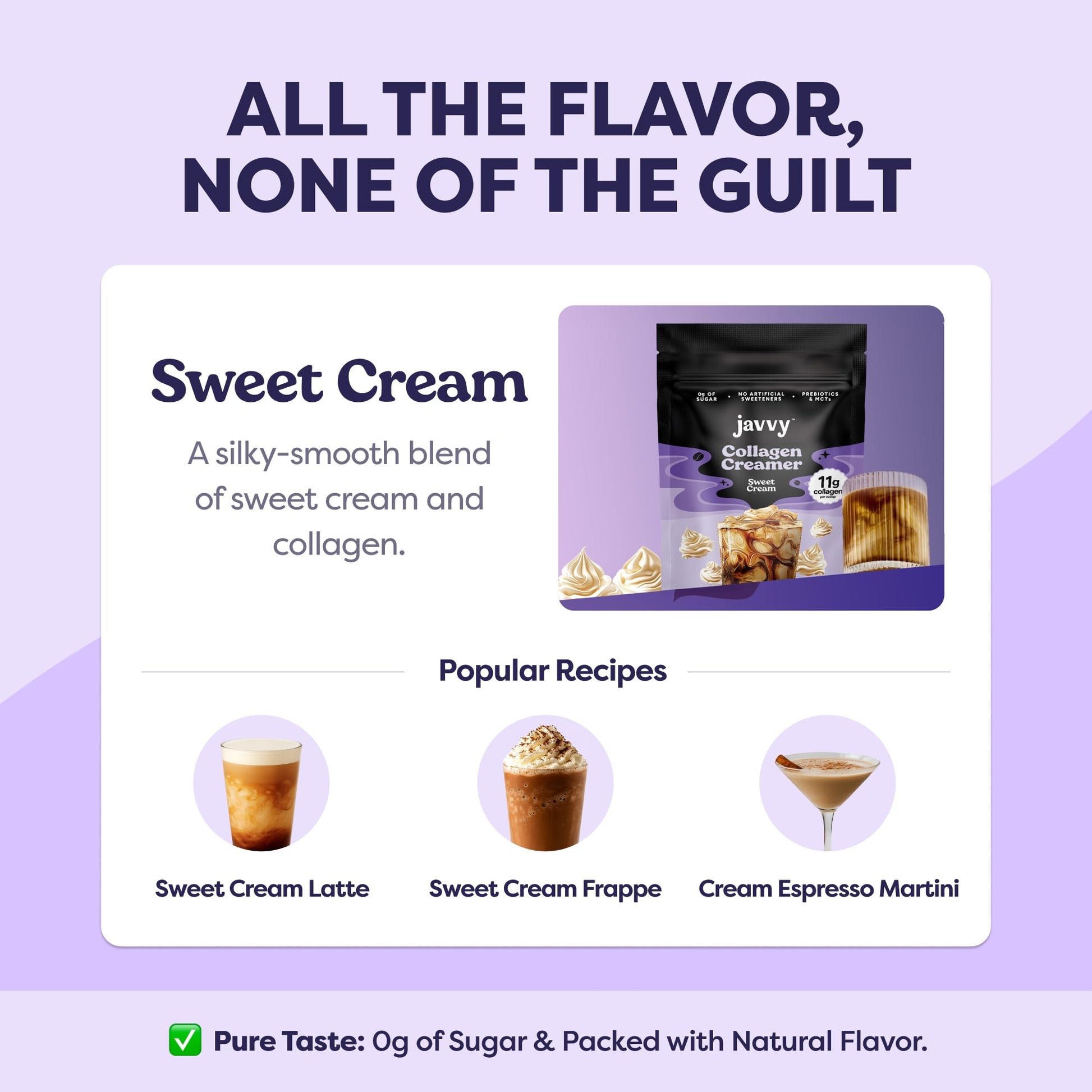 Collagen Protein Coffee Creamer Sweet Cream - Made with Grass Fed Pasture Raised Collagen - Hair, Skin & Nail support with Energy-Boosting MCTs, Keto Friendly, Lactose Free & Gluten Free, 0g of Sugar, 11g of Protein - Medaid International