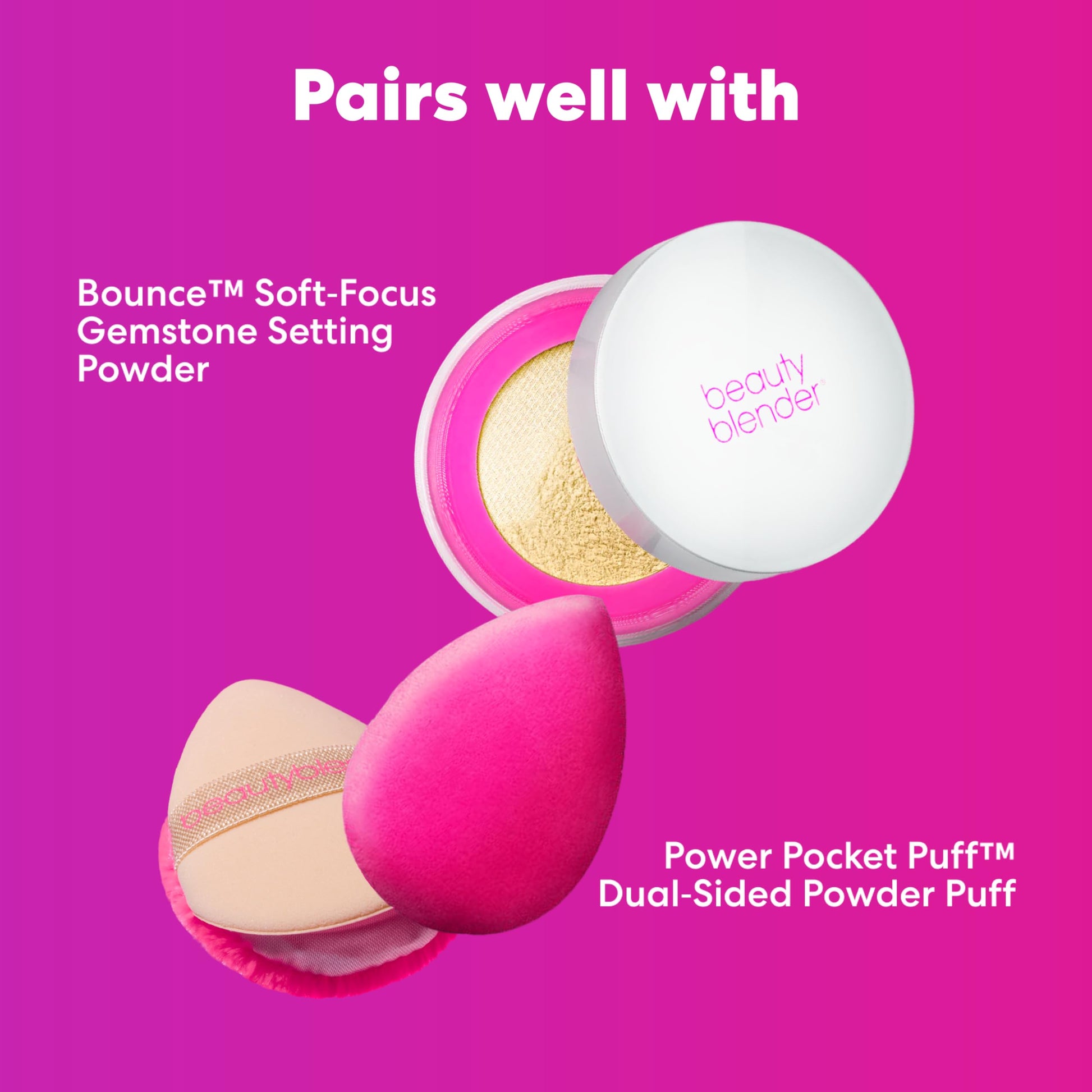 Beautyblender® | Pocket Puff™ Dual-Sided Beauty Blender Powder Puff for Setting and Baking, Reusable, Washable - Medaid International