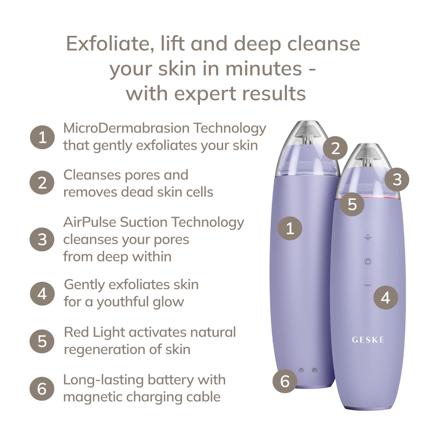 GESKE SmartAppGuided™ MicroDermabrasion Blackhead Remover | 7 in 1 | Blackhead Remover | Electric Pore Cleaner | Innovative Vacuum Cup | Beauty Tool | Skin Cleansing Device | Skincare Device - Medaid International