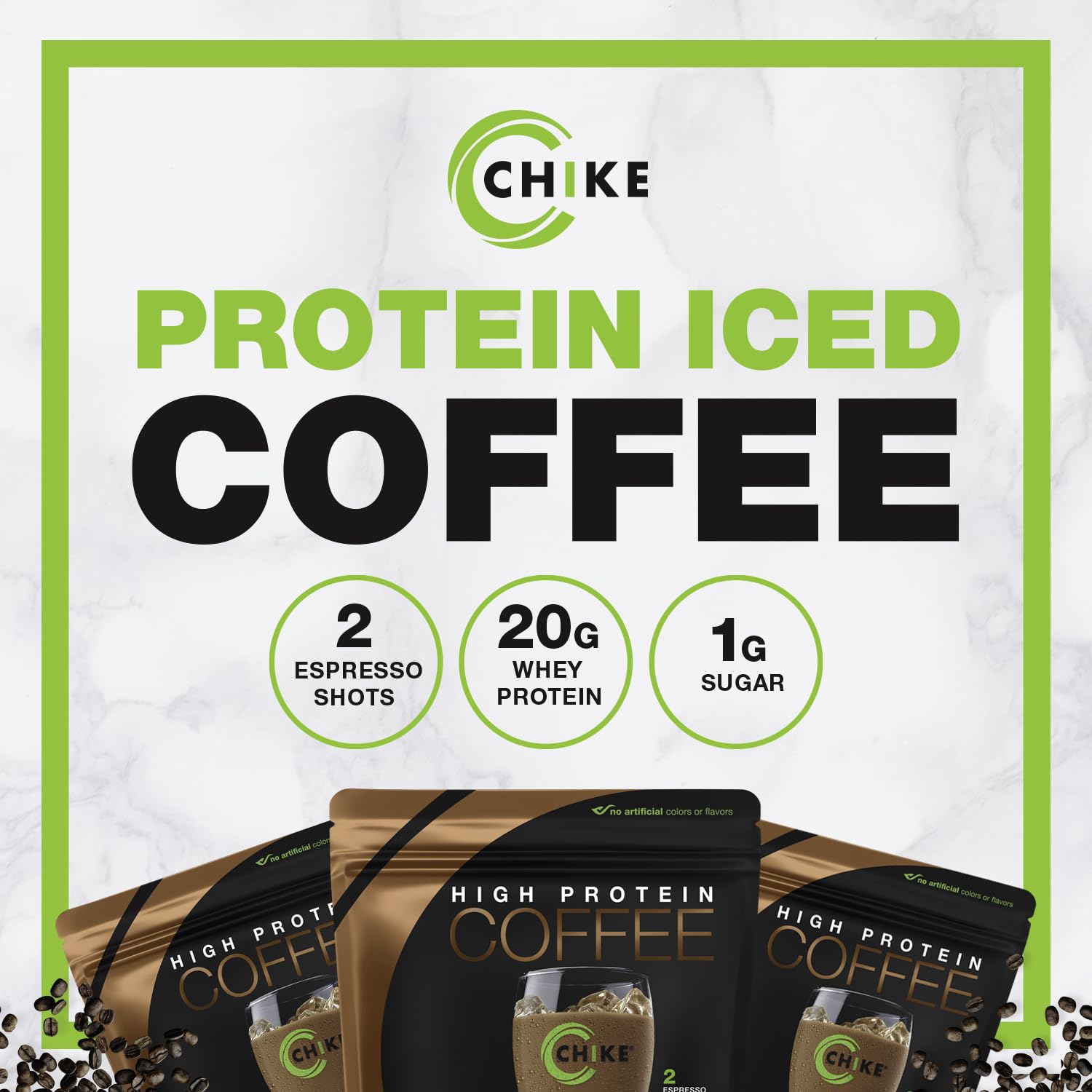 Chike Mocha High Protein Iced Coffee, 20 G Protein, 2 Shots Espresso, 1 G Sugar, Keto Friendly and Gluten Free, 14 Servings (15.3 Ounce) - Medaid International