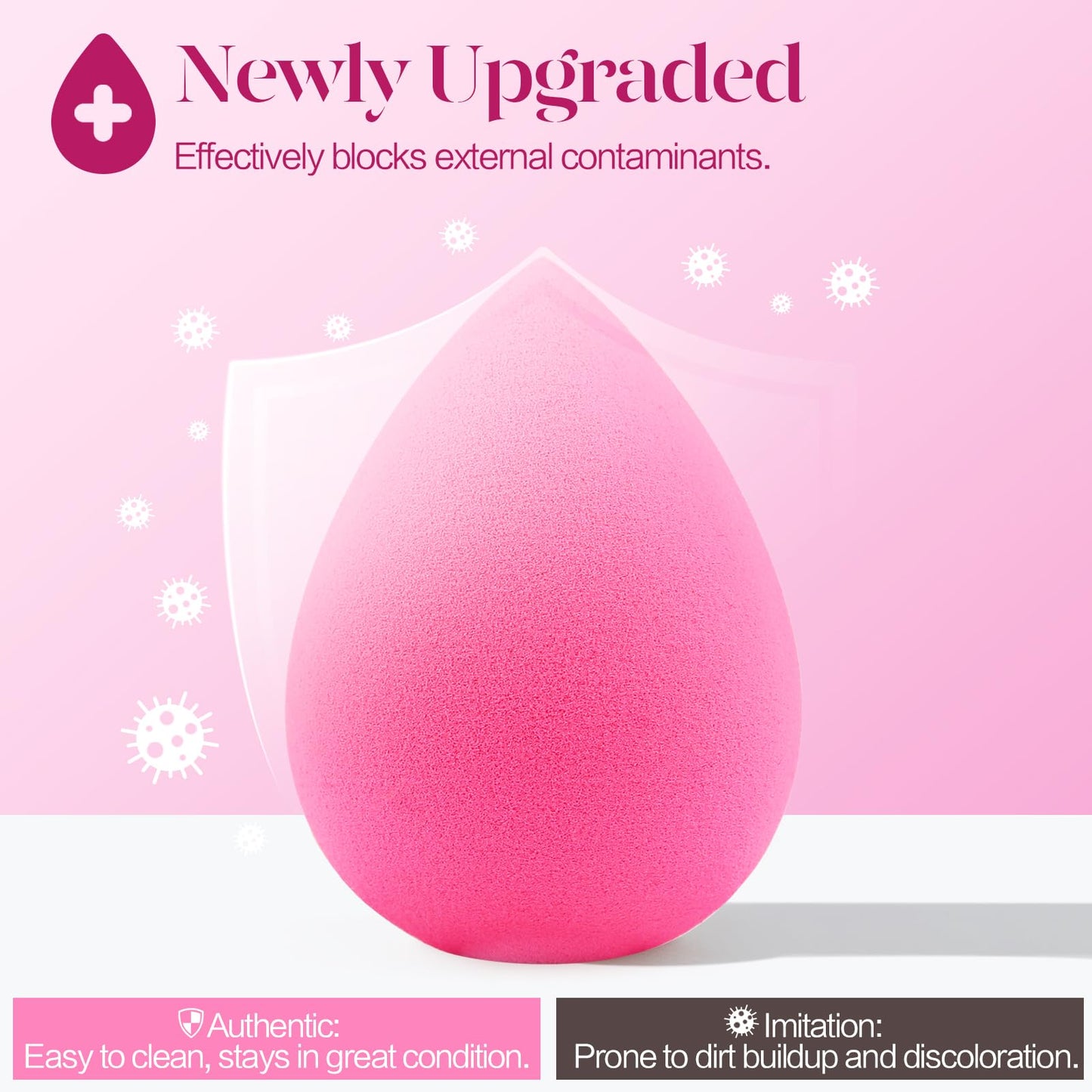 BEAKEY Super Soft Makeup Sponge Set of 6, Makeup Sponges for Foundation, Liquid, Cream and Powder, Pink Beauty Sponge for Blending, 0 Latex Blender - Medaid International