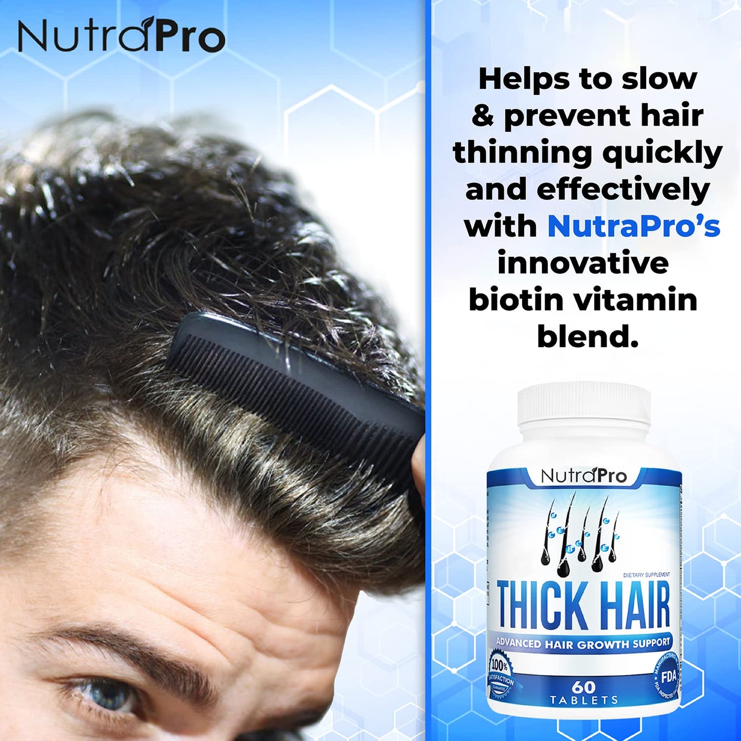 Thick Hair Growth Vitamins– Hair Growth Pills With DHT Blocker Stimulates Faster Growth for Weak, Thinning Hair–Biotin Hair Supplements with Keratin & Collagen Helps Men&Women Grow Perfect Hair. - Medaid International