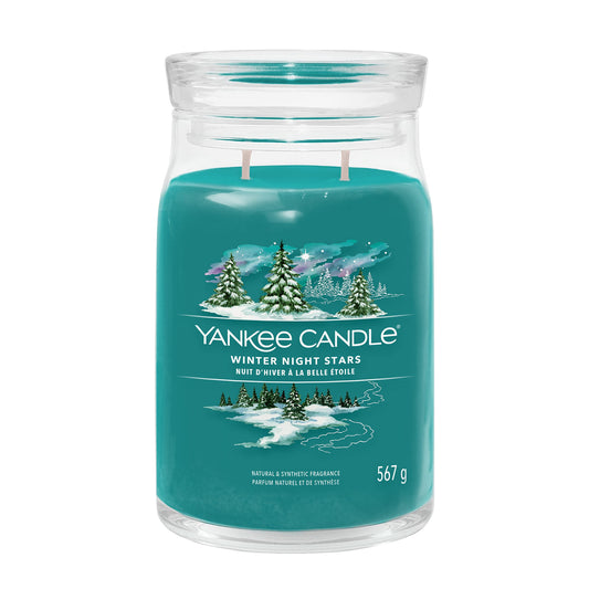 Yankee Candle Signature Scented Candle | Winter Night Stars Large Jar Candle with Double Wicks | Soy Wax Blend Long Burning Candle - Medaid International