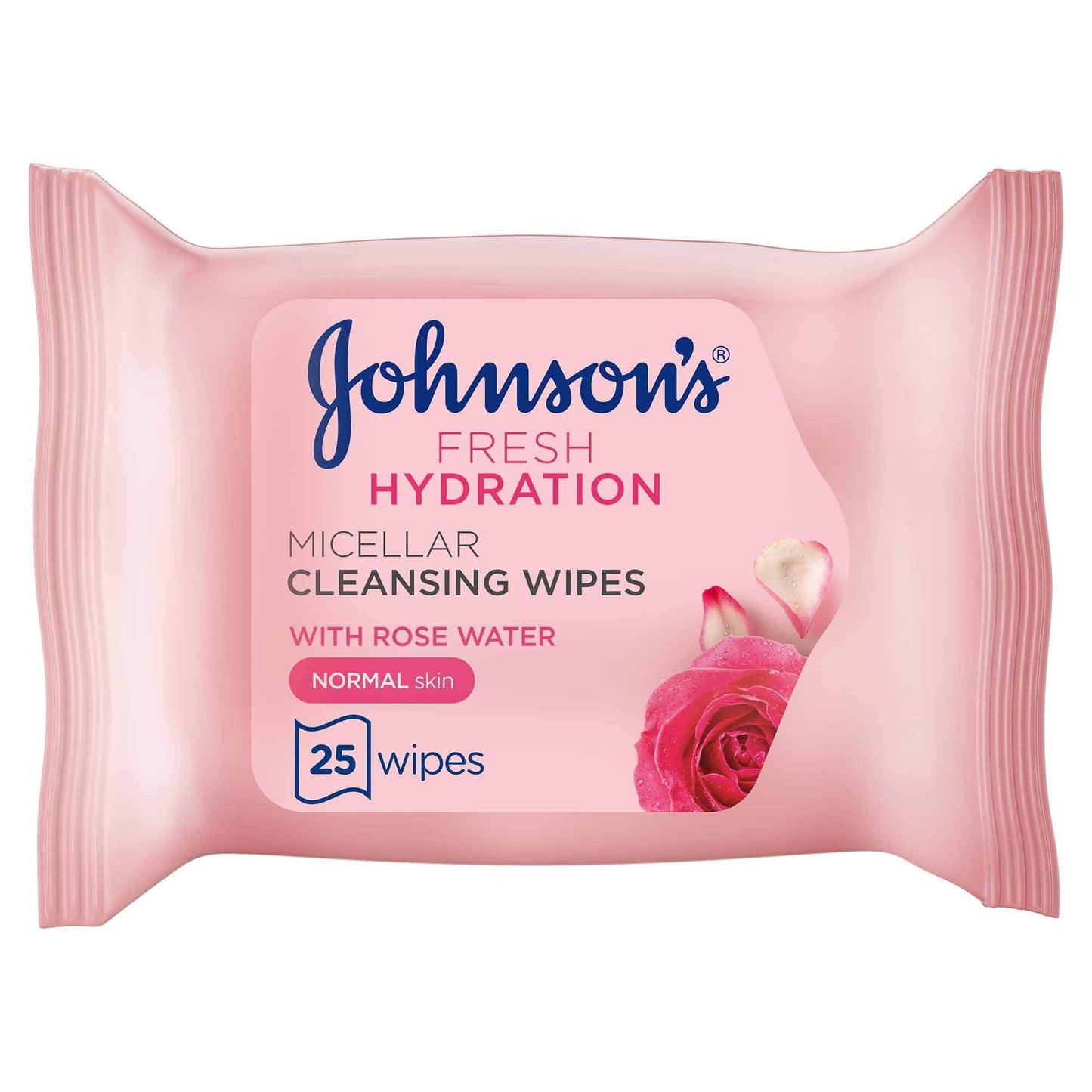 Johnson's Facial Wipes Micellar Cleansing Rose Water - 25 Wipes - Medaid