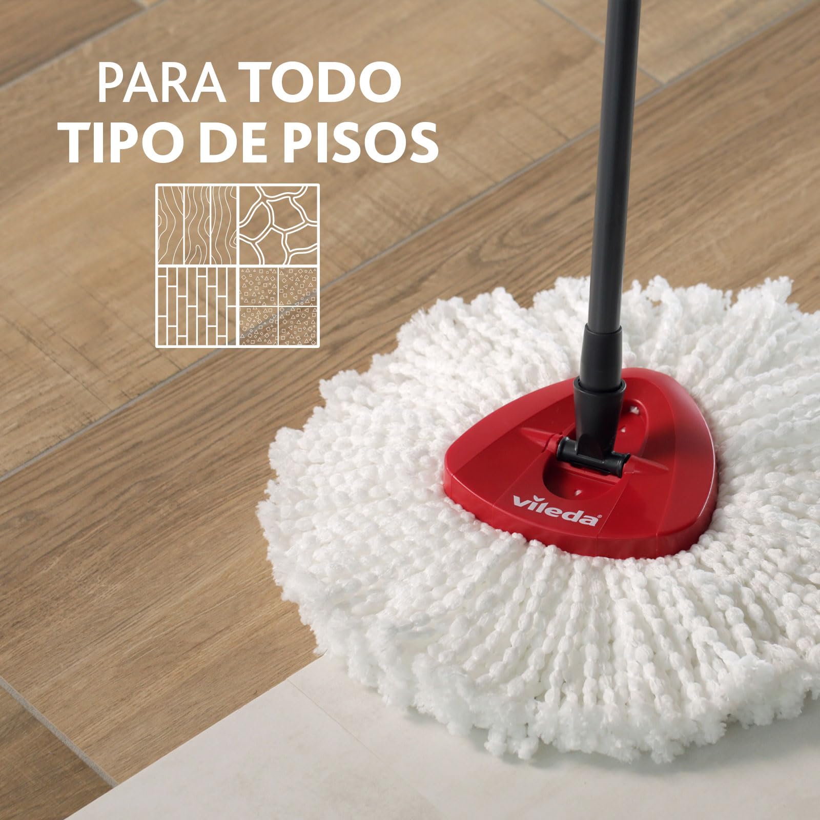 Vileda Easy Wring and Clean Microfibre Mop and Bucket with Power Spin Wringer - Medaid International