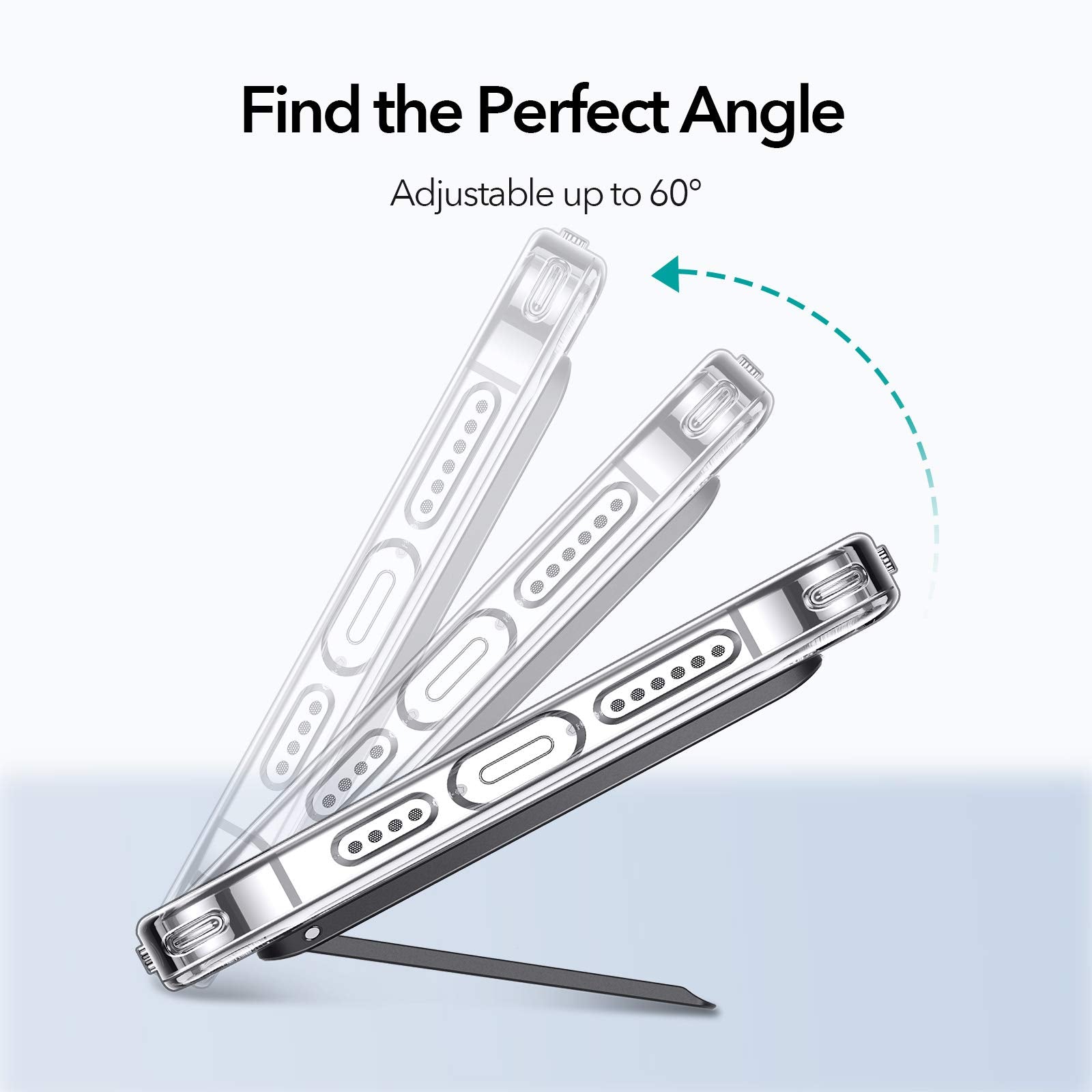 ESR Boost Phone Kickstand, Vertical and Horizontal Stand, Adjustable Angle, Compatible with iPhone Air 17 Pro Max, iPhone 16/15/14/13/12, Samsung Galaxy S25/S24/S23 Series, Google, Black - Medaid International