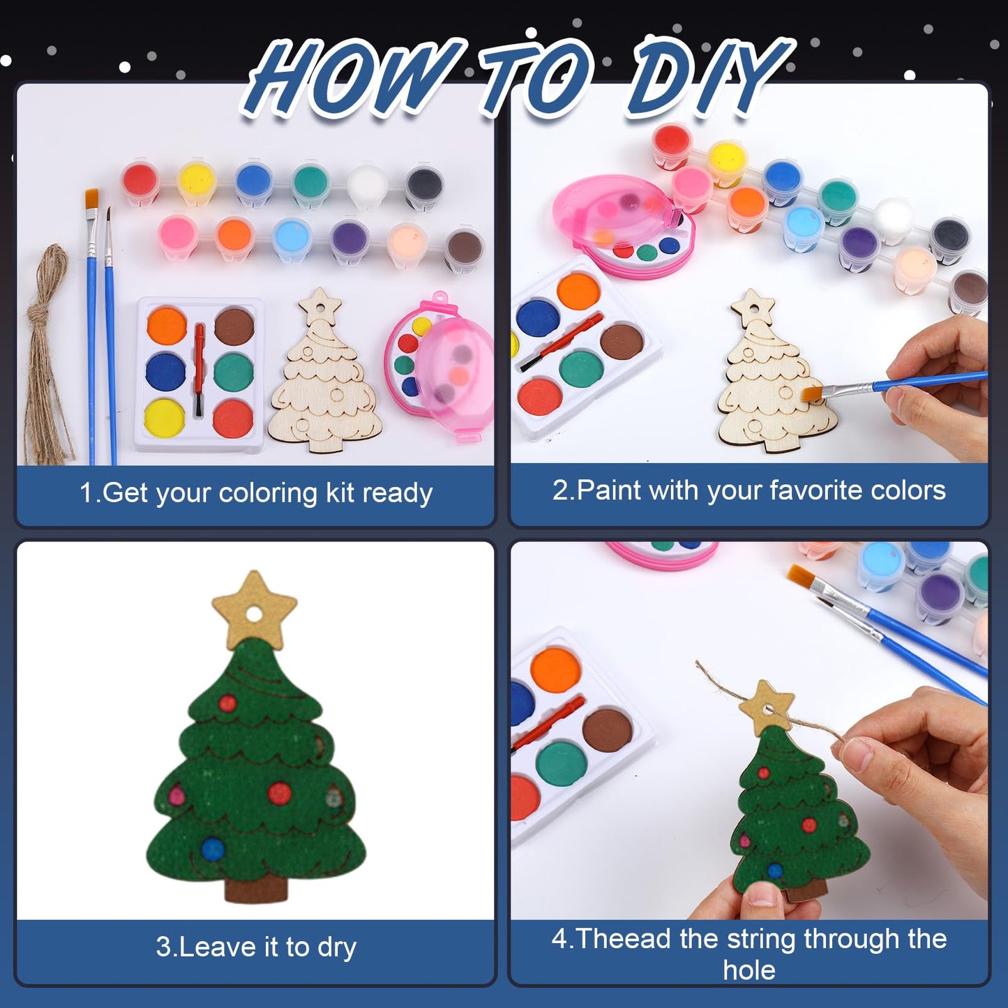 Roowest 2025 Craft Advent Calendar 24 Days Christmas Countdown Calendar 3D Unpainted Ceramic Figurines and DIY Wooden Art Crafts Painting Kit for Xmas Holiday Stocking Stuffers Party Favor Gifts - Medaid International