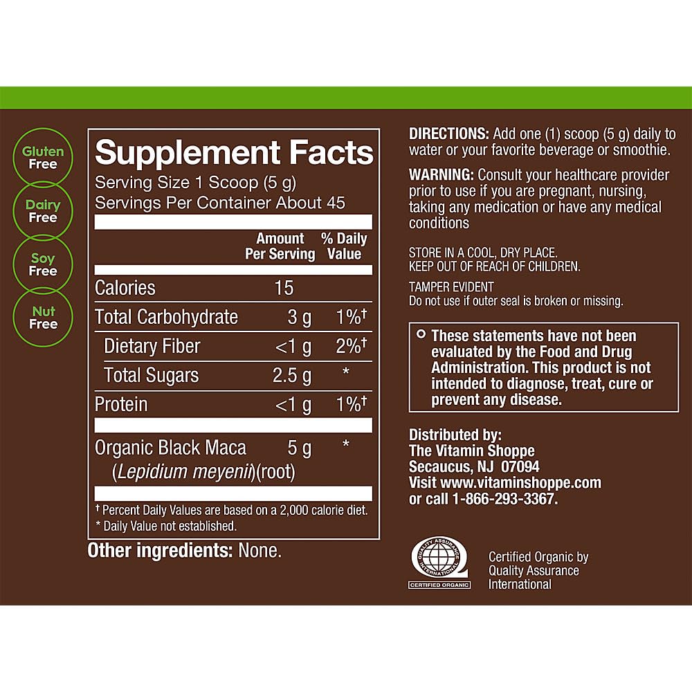 Organic Black Maca Powder Full Spectrum - Supports Energy, Stamina, & Hormone Balance (8 oz./45 Servings) - Medaid International