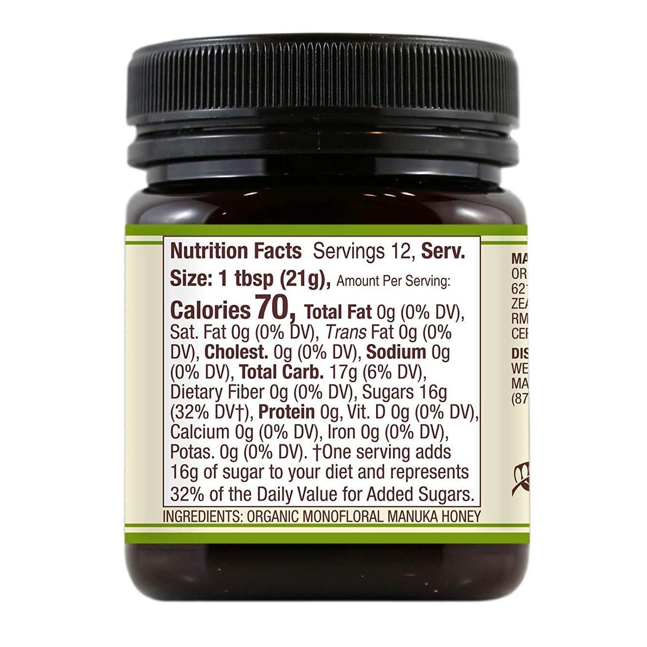 Wedderspoon Raw Organic Manuka Honey KFactor 16+, Unpasteurized, Organic KFactor 16, 8.8 Ounce - Medaid International