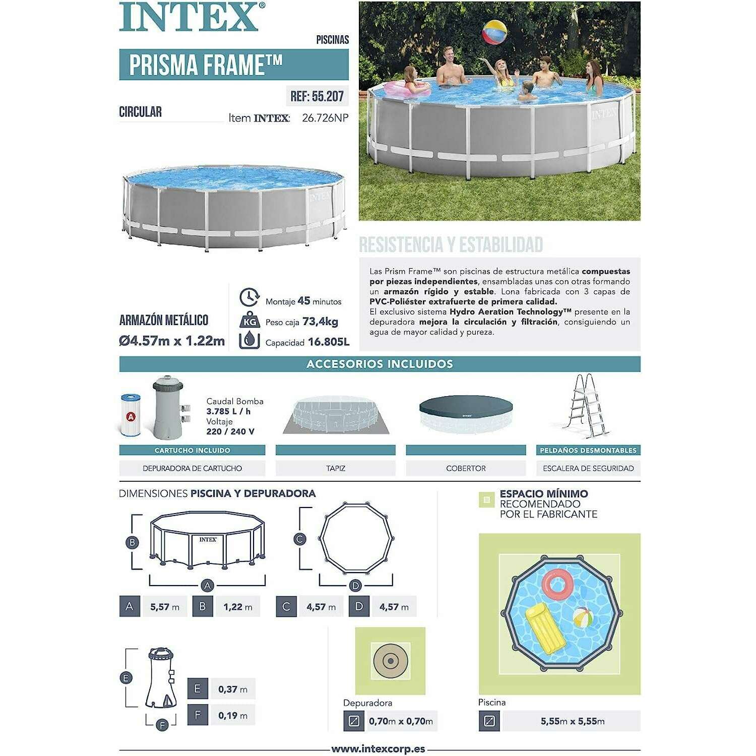 Pr. Frame Pool Set D 4.57 X 1.22M - Medaid International