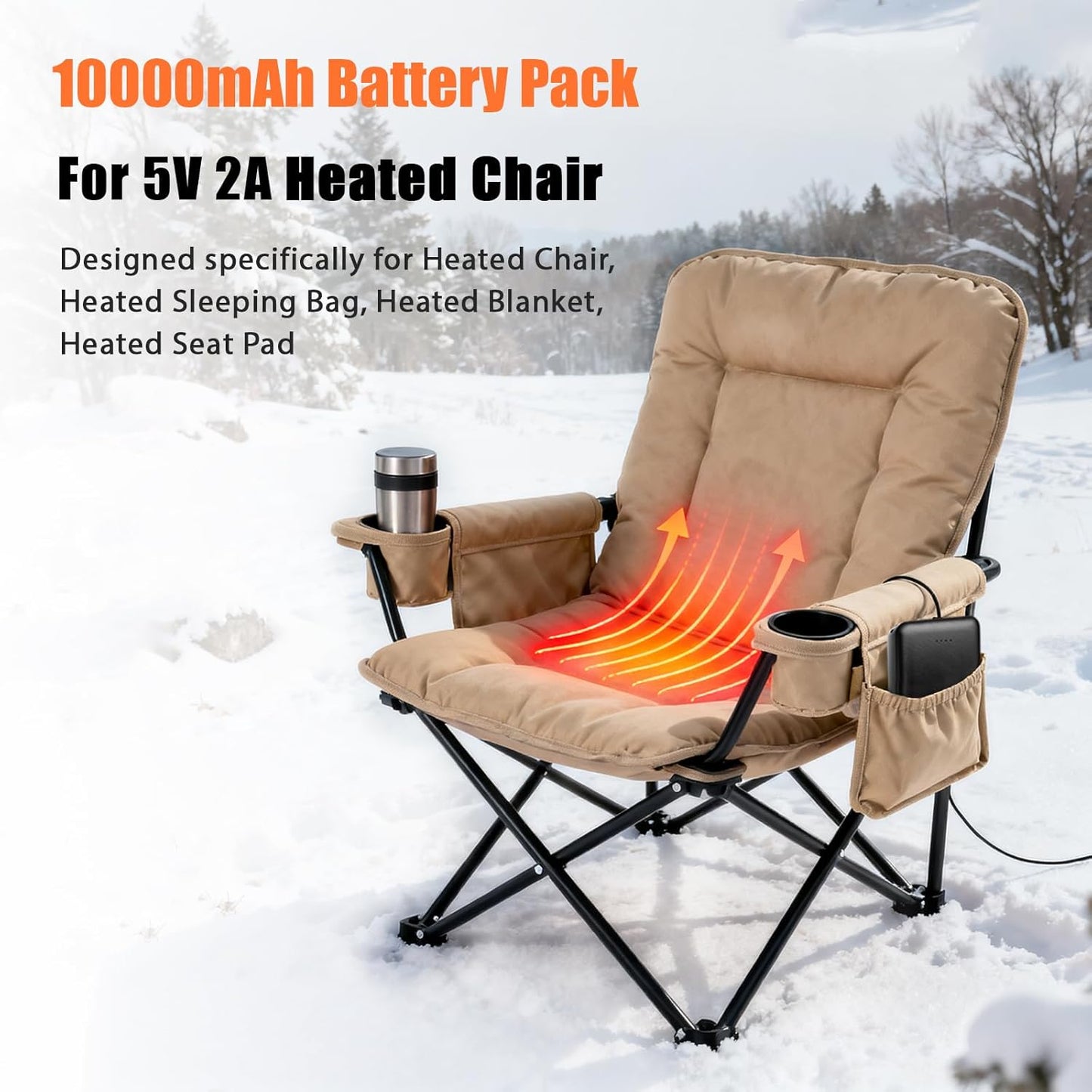 Lyzuepely - 10000mAh Battery Pack for Heated Camping Gear, 5V Power Source