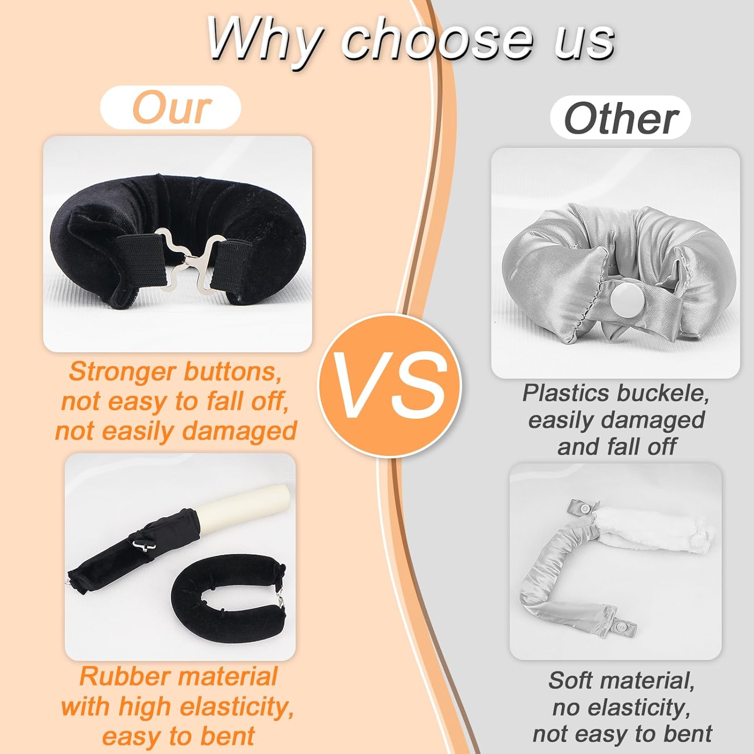 Heatless Hair Curler Overnight Curls Blowout Rods Headband No Heat Curlers to Sleep in Large Rods Hair Rollers Blowout Look for Short Hair Styling Tools Silk Hair Wrap Curling Set (Black, Regular) - 4 pcs - Medaid International