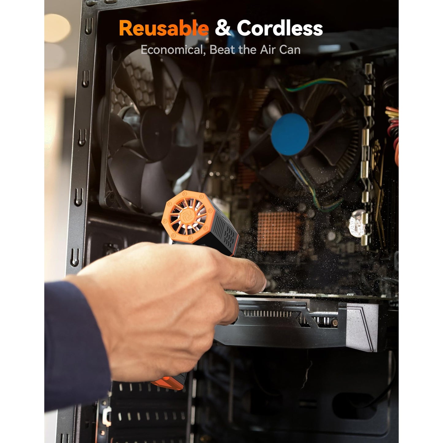 WOLFBOX MF50 Compressed Air Duster-110000RPM Super Power Electric Air Duster, 3-Gear Adjustable Mini Blower with Fast Charging, Dust Blower for Computer, Keyboard, House, Outdoor and Car - Medaid International