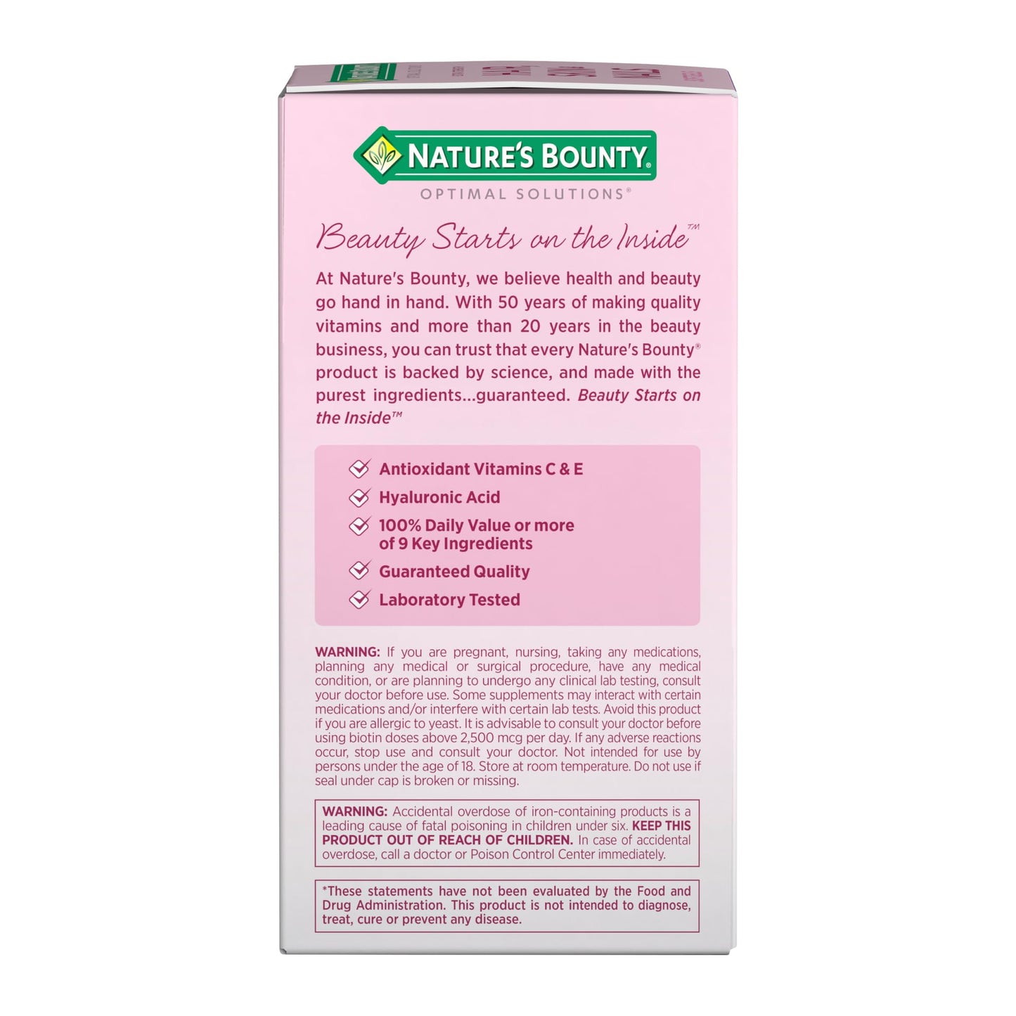 Nature's Bounty Advanced Hair, Skin & Nails, Argan-Infused Vitamin Supplement with Biotin and Hyaluronic Acid, 150 Rapid Release Softgels, 50 Total Servings - Medaid International