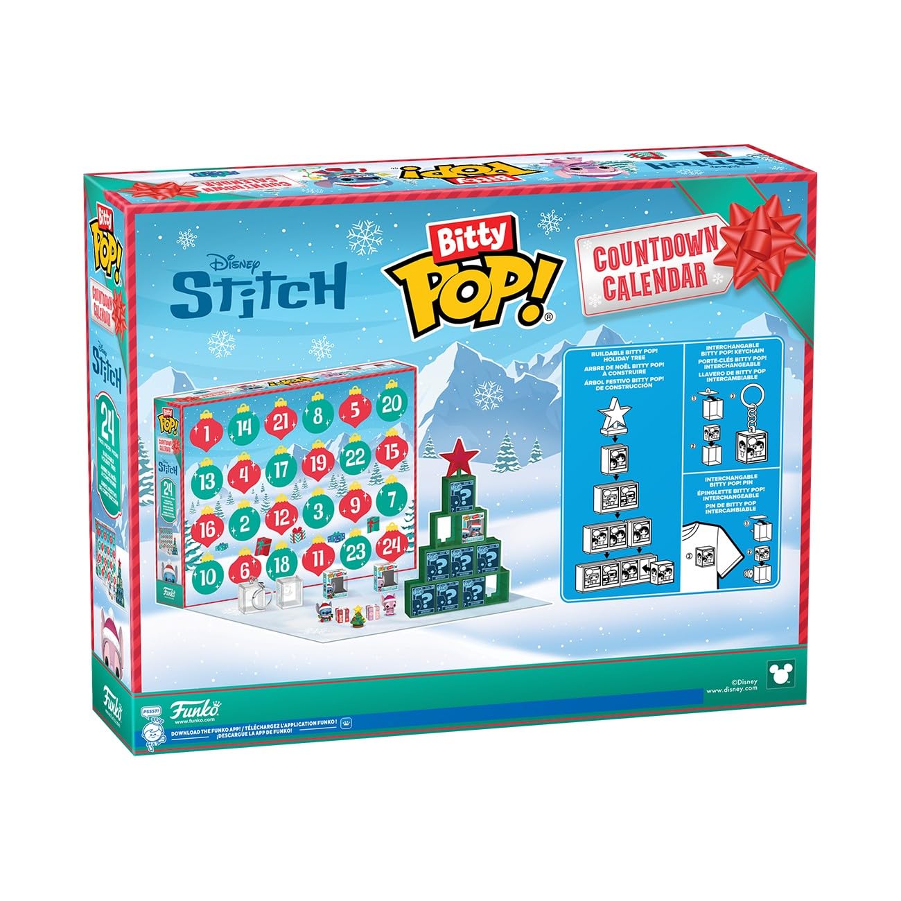 Funko Pop! Bitty Countdown Calendar: Stitch Holiday - 24 Days of Surprises - Collectible Vinyl Mini Figures - Mystery Box - Gift Idea - Holiday Present for Kids - Christmas or Birthday Countdown - Medaid International