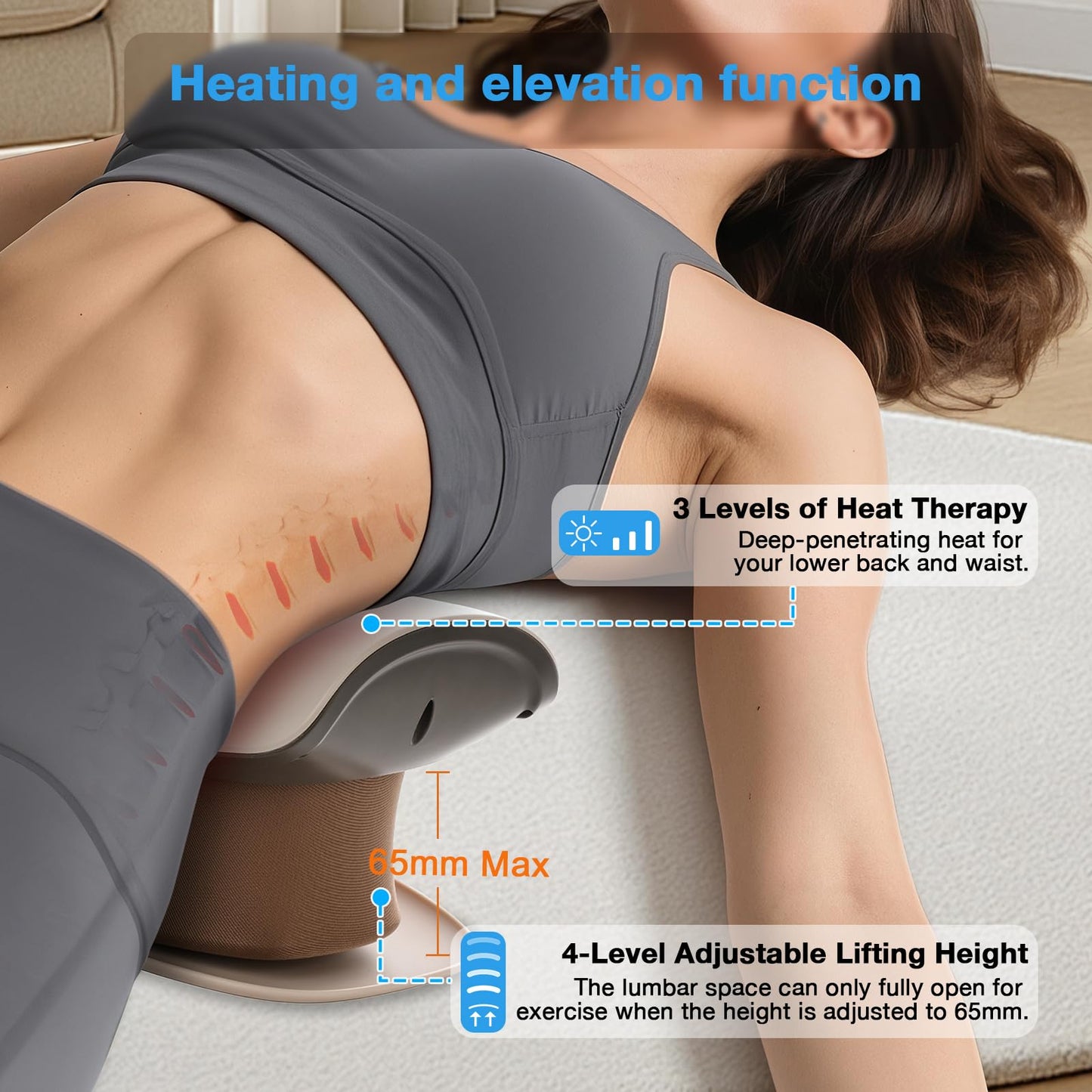 Electric Lumbar Traction Device, Electric Back Massagers Back Stretcher, Vibration Fascia pad, Used for The Waist, is a Waist pad Used After Exercising, Yoga, and Other Sports - Medaid International