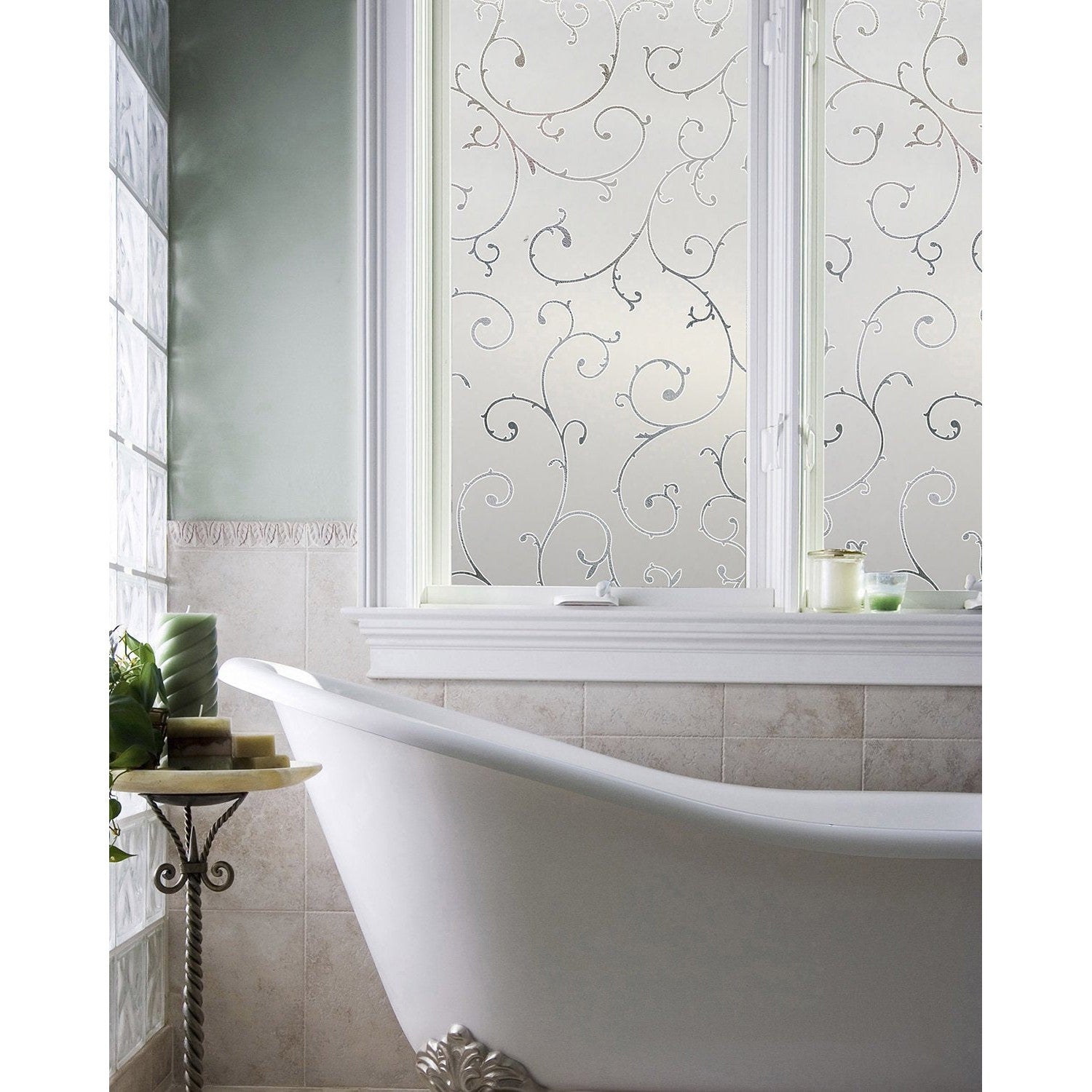 Artscape Etched Lace | Decorative Privacy Window Film with Textured Glass Pattern | Non-Adhesive & UV Protection | Easy to Apply & Removable | 24 x 36 Inches | Made in USA - Medaid International