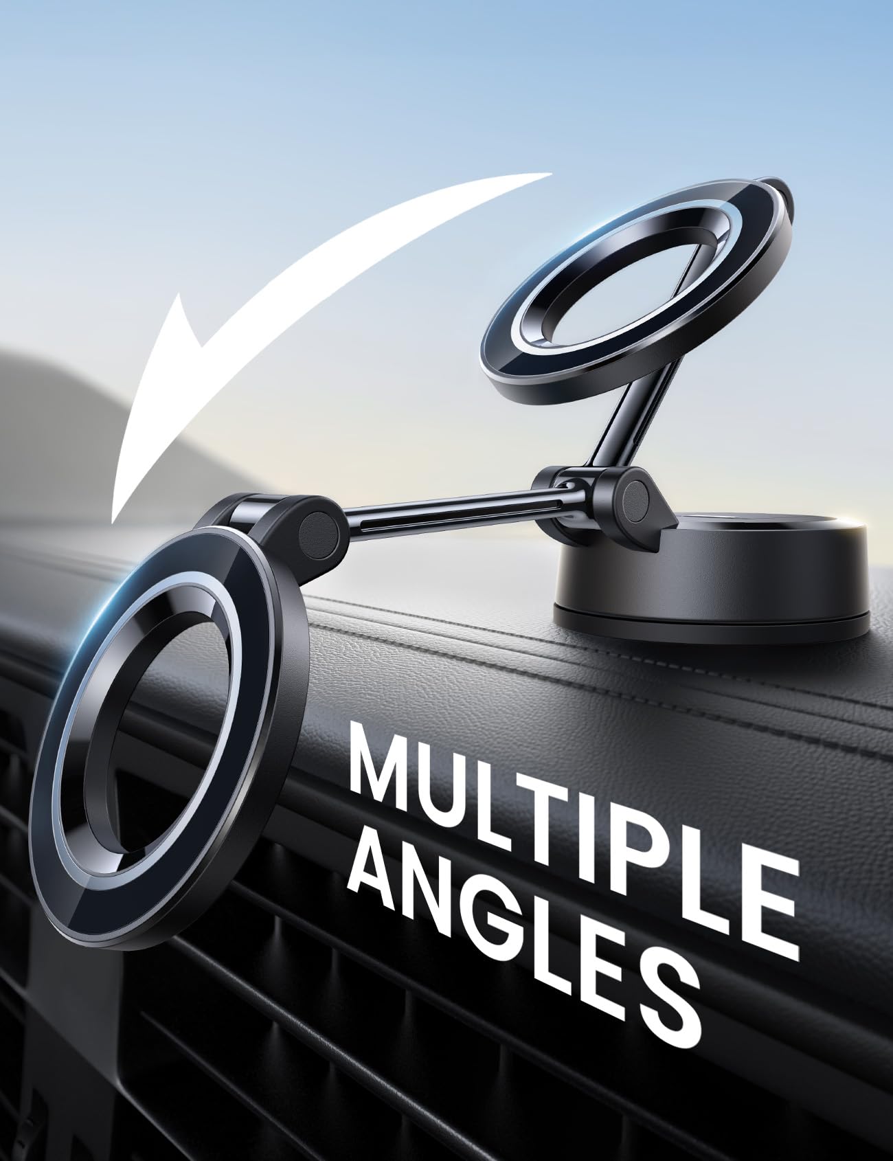 Lamicall Car Phone Mount [70LBS Powerful Suction] for Magsafe Car Mount, 360° Adjustable Suction Cup Phone Mount Dashboard & Windshield for Truck for iPhone 17 All Smartphone - Medaid International