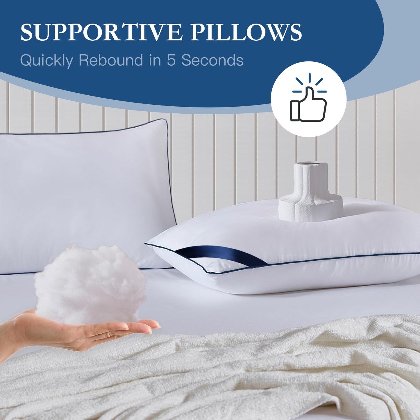 Pillows Standard Size Set of 4,Soft Microfiber Standard Pillows with Hollow Fiber,Hotel Quailty Bed Pillows for Sleeping 4 Pack for Back,Stoamch Sleeper - Medaid International