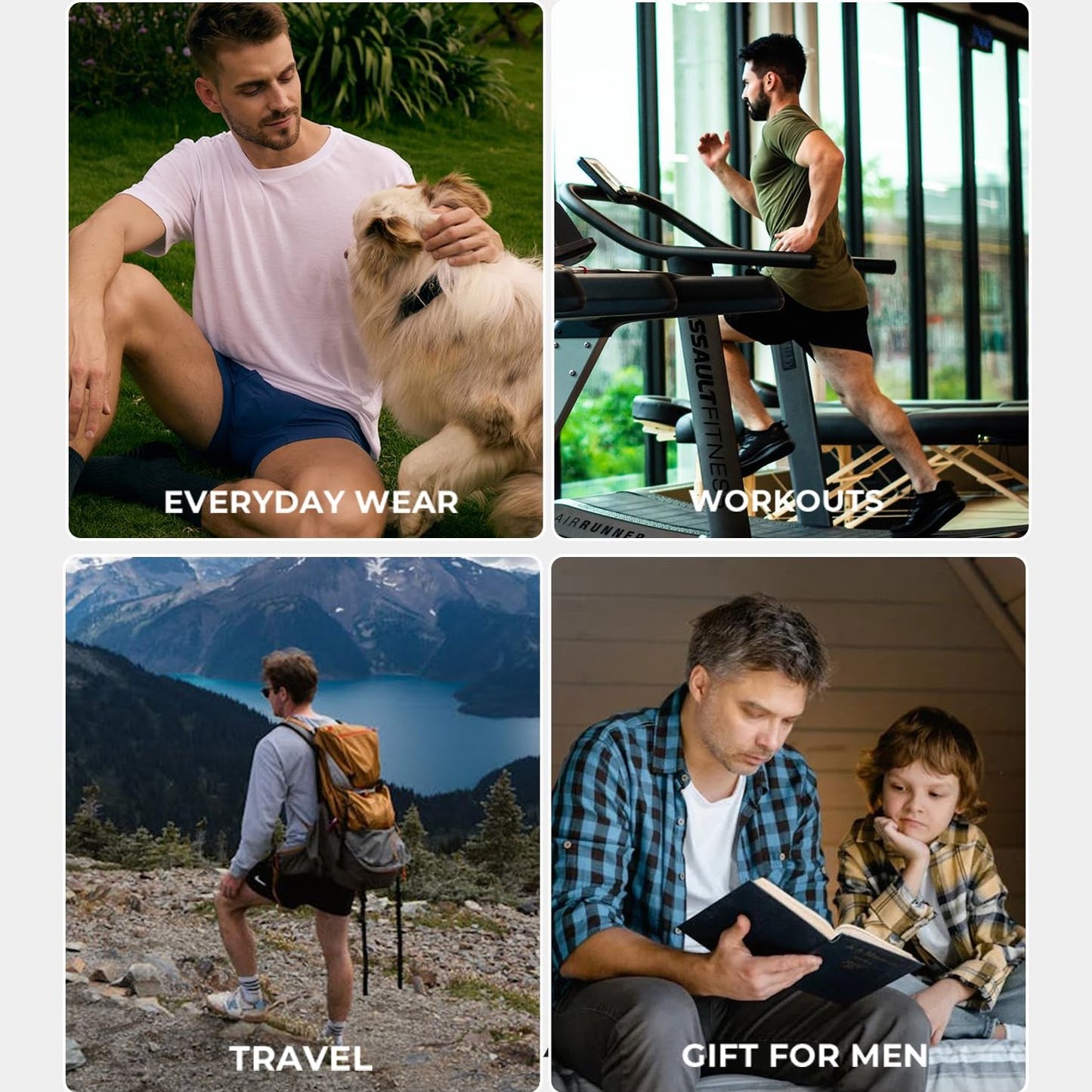 BAMBOO COOL Men's Trunks Underwear Soft Breathbale with Stretchy Full Coverage Waistband and Open Fly Pouch 4 Pack - Medaid International