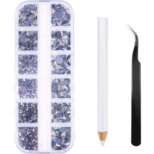 Face Strass 2000 Pieces Flat Back Gems Rhinestones 6 Sizes - Medaid