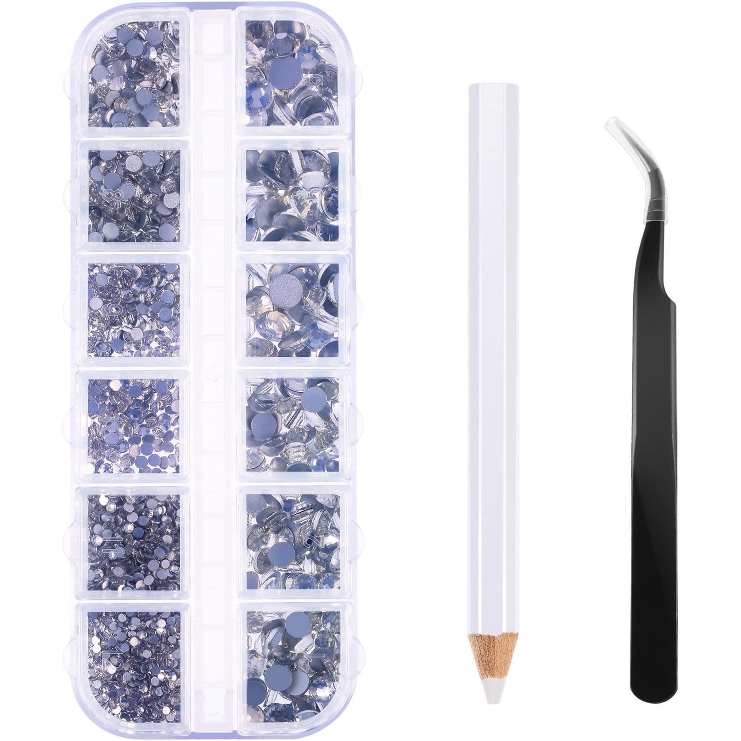 Face Strass 2000 Pieces Flat Back Gems Rhinestones 6 Sizes - Medaid