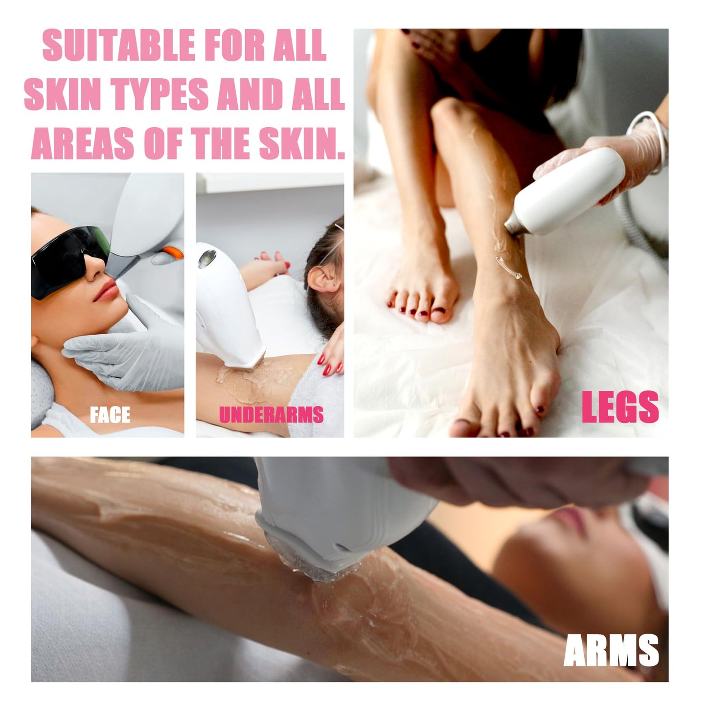 2PCS Cooling Gel for Lazer Hair Removal Device,Gentle Home Laser Hair Removal Cream for Women Men,Refreshing Moisturizing Body Face Gel 600ML - Medaid International