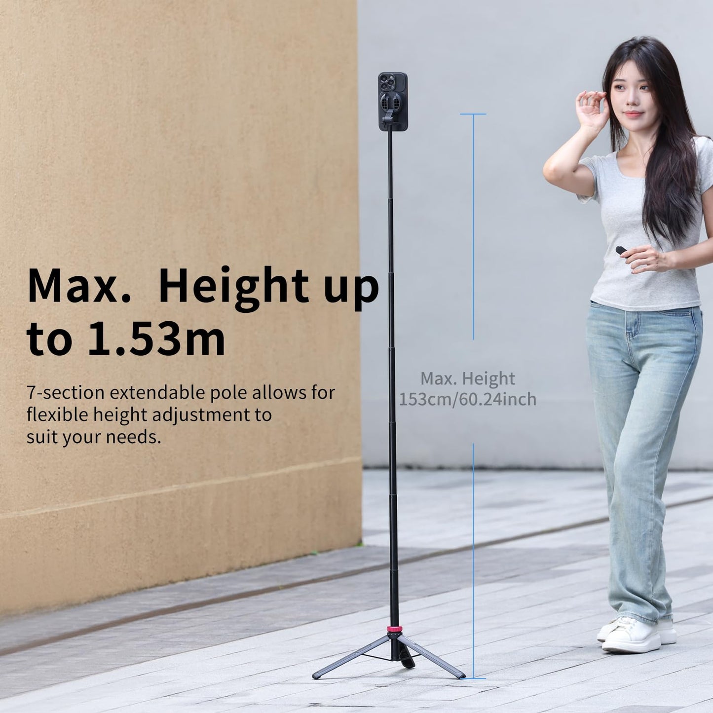 ULANZI MT-84 Magnetic Phone Tripod 58inch Extendable Magnetic Phone Selfie Stick - Medaid International