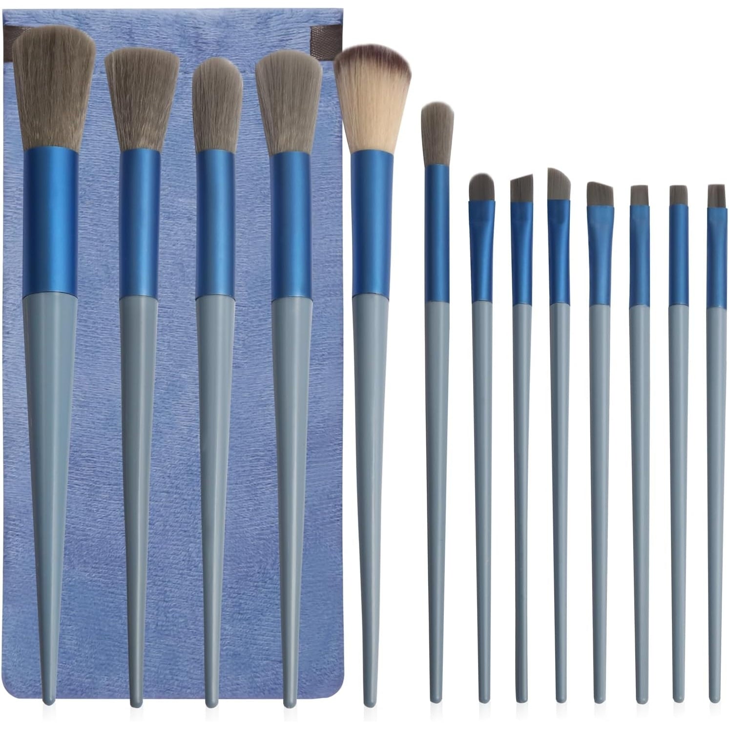 13 Pcs Makeup Brushes Set, Foundation Powder Concealer Eyeshadow Blush Highlighter Eyebrow Brush Make up Brush Set, Travel Makeup Brushes with Cloth Bag for Beginner and Makeup Artist (Purple) - Medaid - Lebanon