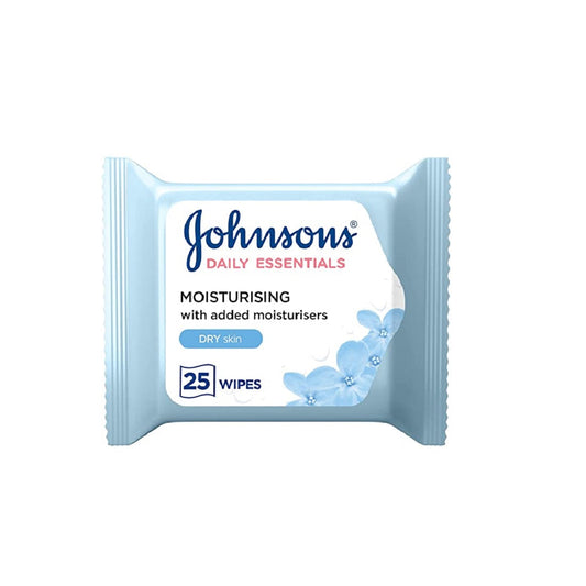 Johnson's Facial Wipes Micellar Moisturizing-Dry Blue 25 Pieces - Medaid