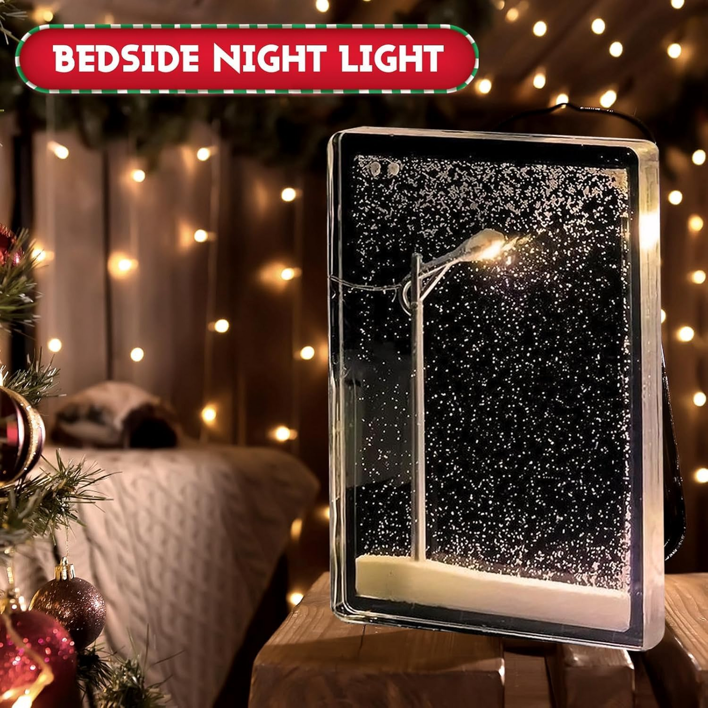 i Snow Tales Lamp, Snowy Night Street Lamp Christmas Snow Scene Light DIY Materials, Snow Globe Night Light - Medaid International