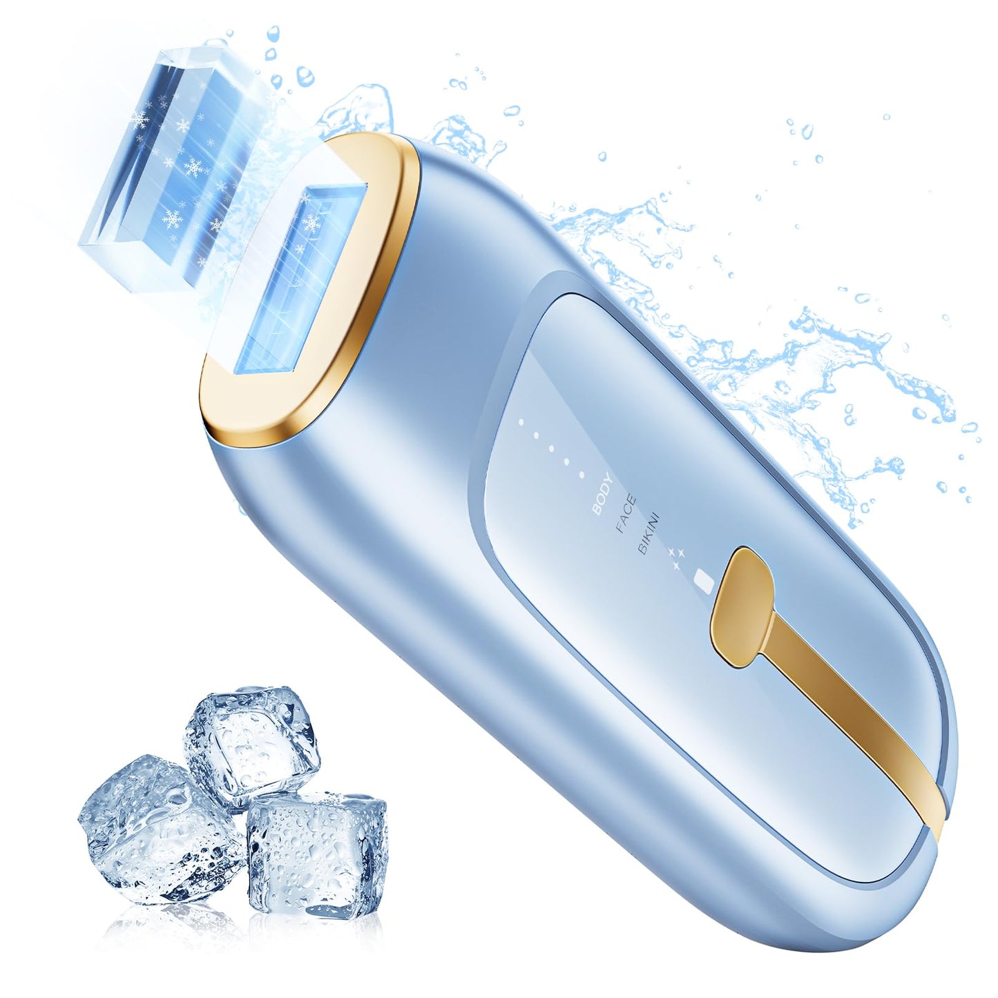 Sapphire Ice Cooling IPL Laser Hair Removal Device at Home for Women and Men, 21J High Energy, 3 Modes, 41°F Cooling Tech, Alternative to Salon Hair Removal for Face, Bikini, Legs - Medaid International