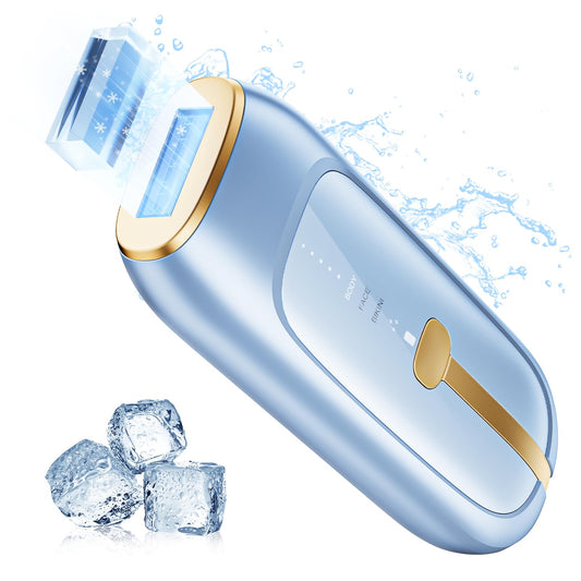 Sapphire Ice Cooling IPL Laser Hair Removal Device at Home for Women and Men, 21J High Energy, 3 Modes, 41°F Cooling Tech, Alternative to Salon Hair Removal for Face, Bikini, Legs - Medaid International