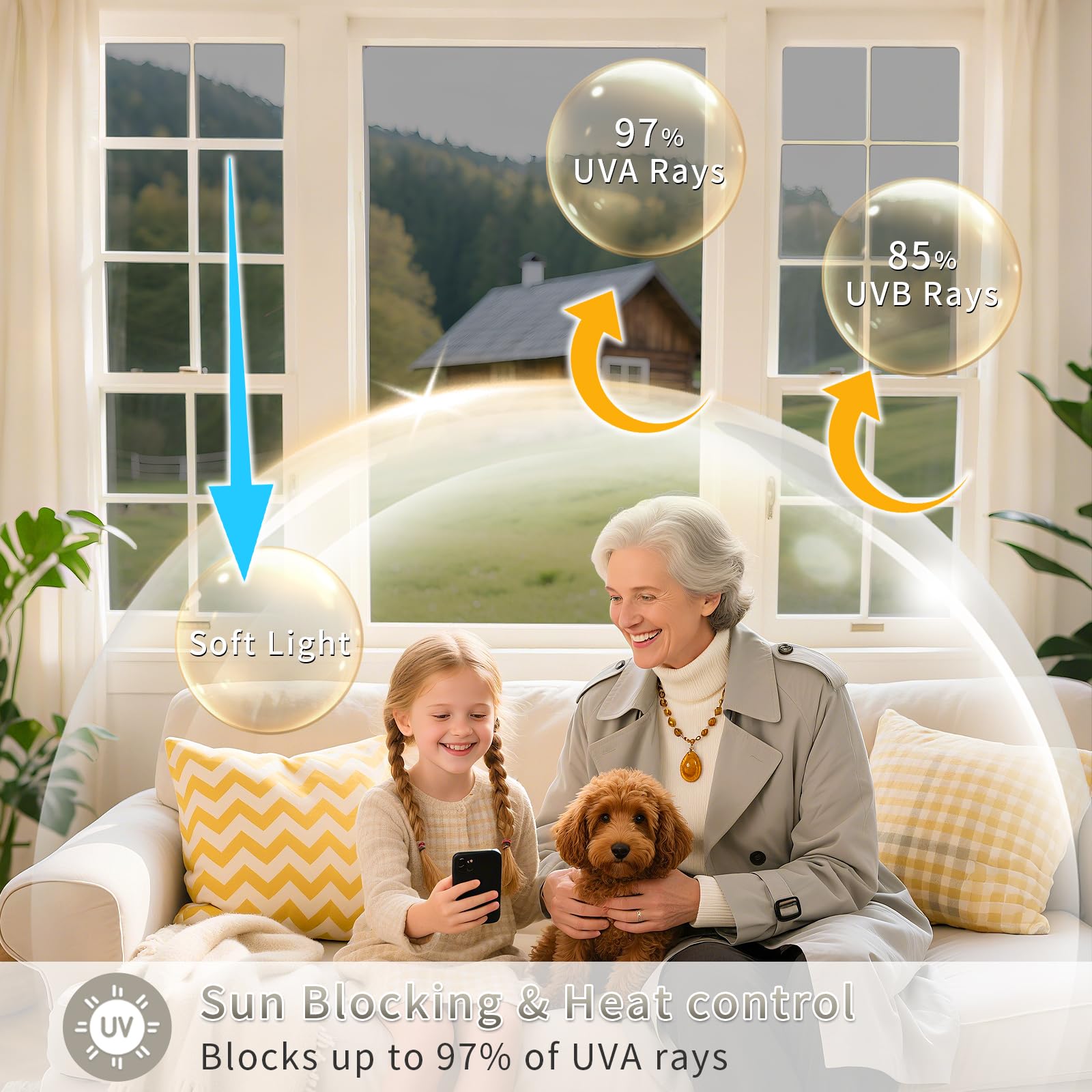 FILMGOO One Way Privacy Window Film Mirror Window Tint for Home Daytime Privacy Heat Control Anti UV Static Cling Covers (Black Silver,17.5 Inch X 94.48 Inch) - Medaid International