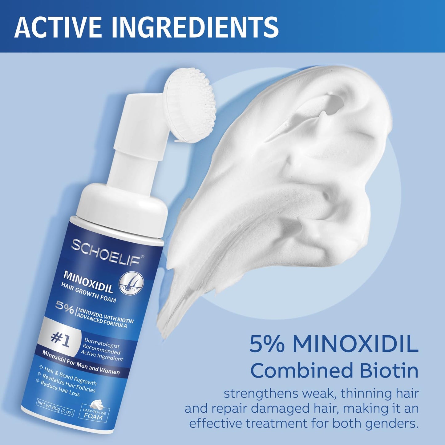 5% Minoxidil Foam 1PCS, Minoxidil for Men Foam, Minoxidil for Women Hair Growth, Minoxidil Foam for Men, Minoxidil Foam for Women. - Medaid International