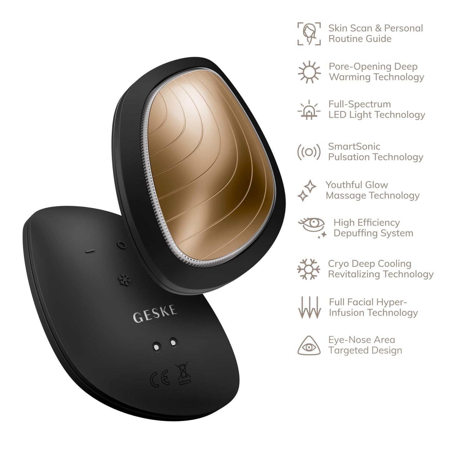 GESKE SmartAppGuided™ Sonic Warm & Cool Mask | 9 in 1 | Beauty LED Face Mask | Facial Glow | Full Spectrum LED Light | Best Face Massager | Vibrating Mask | Warm and Cold Skincare - Medaid International