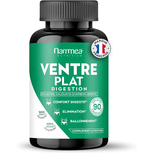 Ventre plat BIO digestion minceur extra fort-Perte de poids rapide et efficace-Coupe faim puissant-Brûle graisse- Drainant-Amincissant-Charbon végétal-90 gélules - Medaid International
