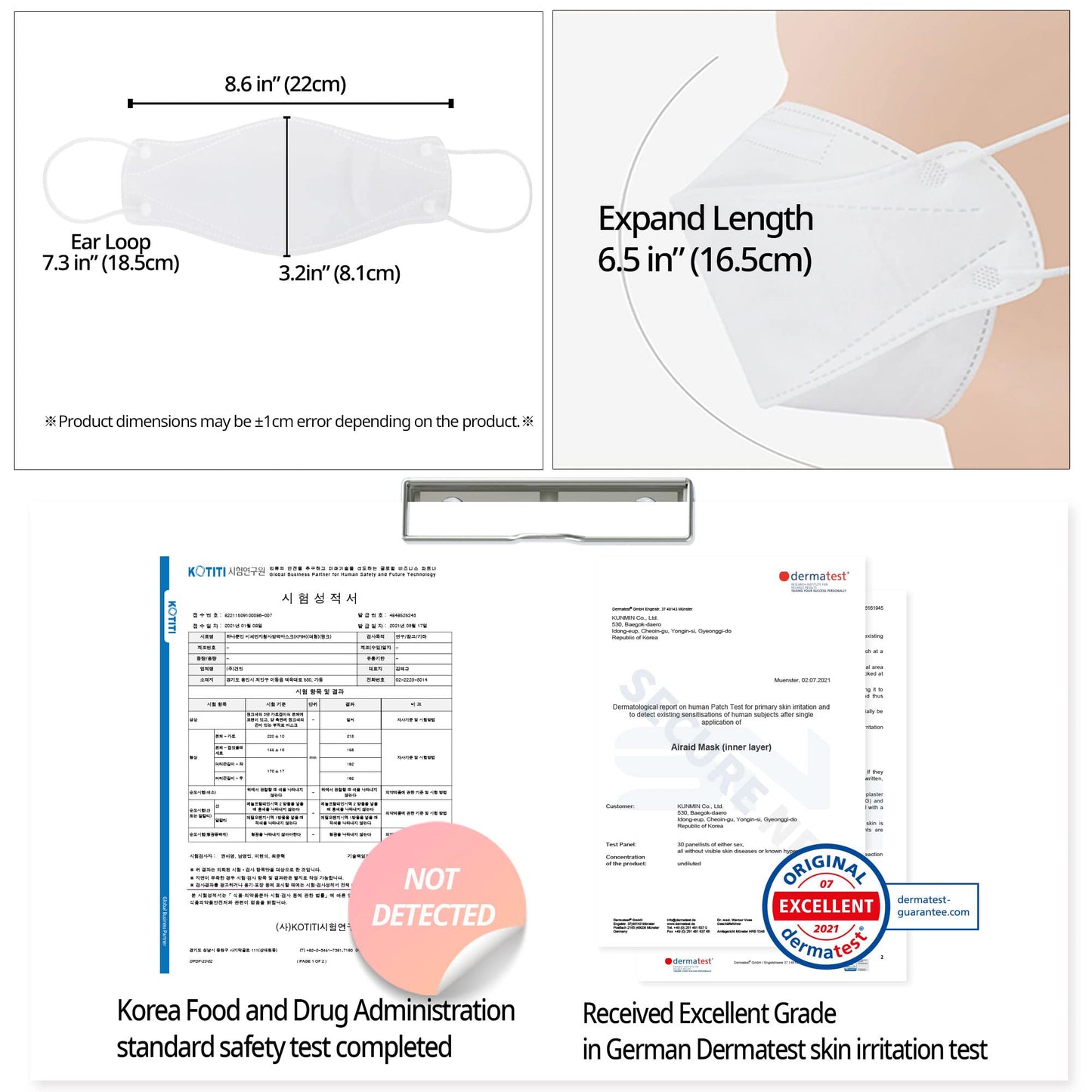 AIRAID-KF94 [Individually Wrapped] - Made in Korea, 4-Layer Filter, 3D Face Mask, Black, White, Adult and Older Teens (White-20P) - Medaid International