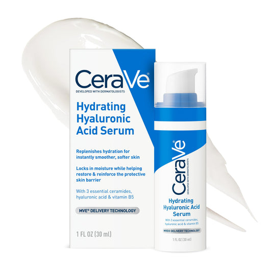 Cerave Hyaluronic Acid Serum for Face with Vitamin B5 and Ceramides, Hydrating Face Serum for Dry Skin, Fragrance Free, 1 Ounce - Medaid International