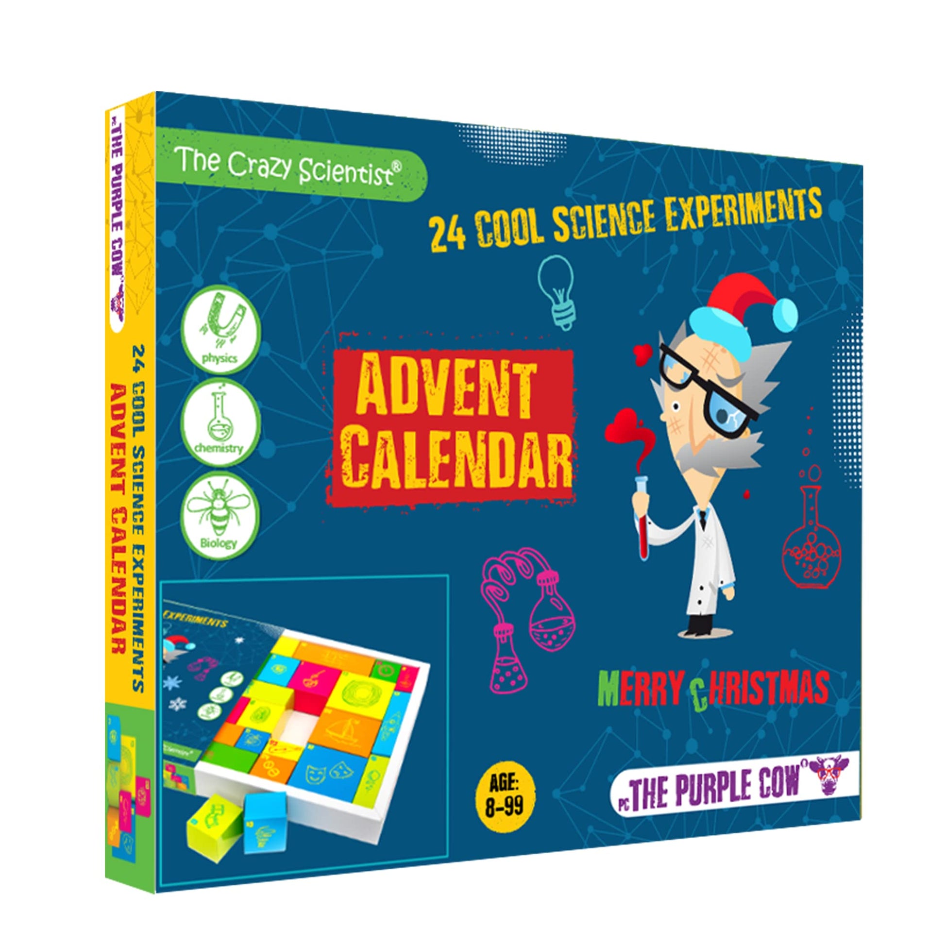 The Purple Cow Crazy Scientist Advent Calendar - Countdown to Christmas 2025 for Kids Who Love Science with 24 Exciting Science Tricks & Experiments Age 8-99 - Medaid International